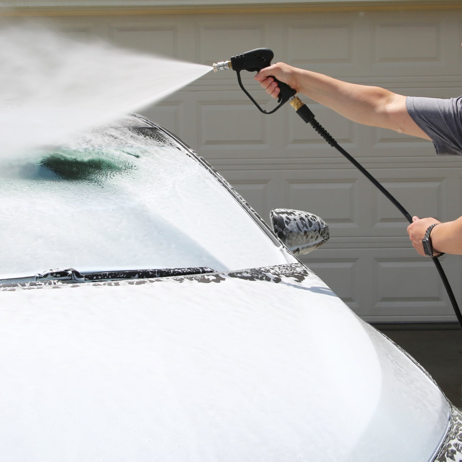 Clean Strike Professional 1/4in x 30ft High Flex Hose, Pressure Washer Flex Hose with Threaded Connectors for Easy Attachment and Removal, 3200 PSI Rated