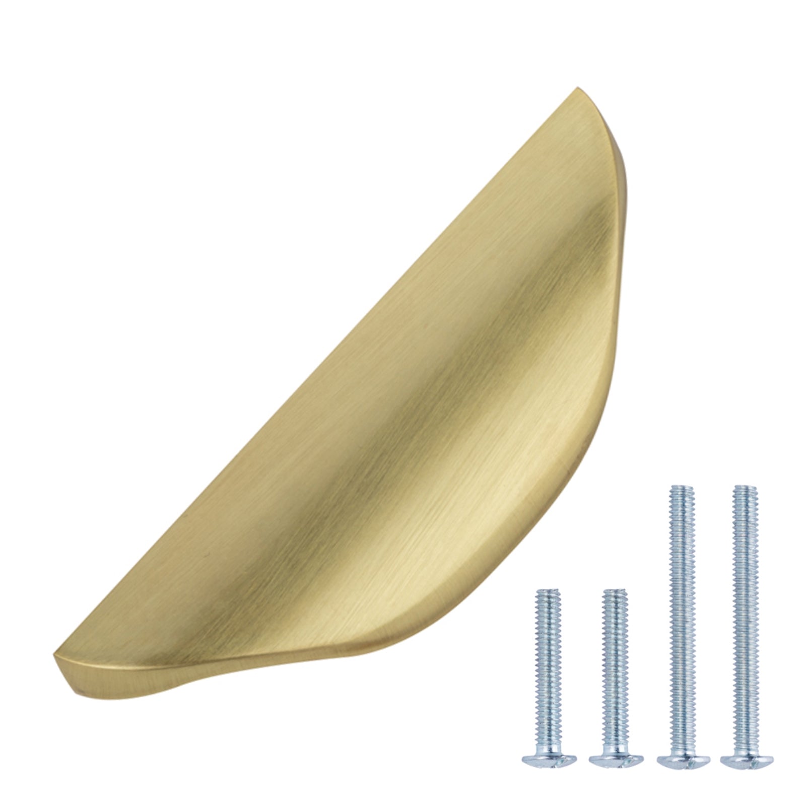 AmazonBasics Modern Finger Pull, 4.41" Length (2.52" Hole Center), Golden Champagne