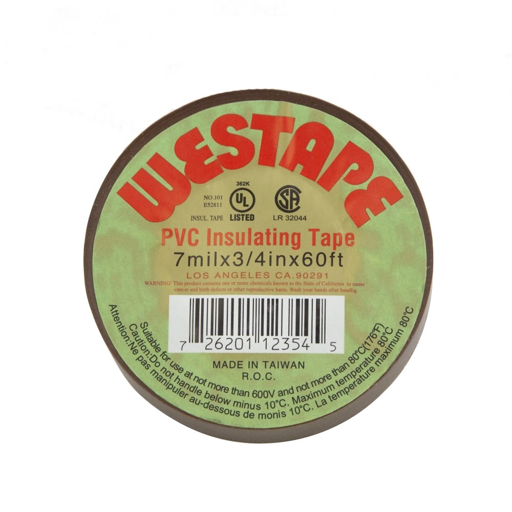 3/4-inch x 60-inch Brown Electrical Tape, UL 362K Listed
