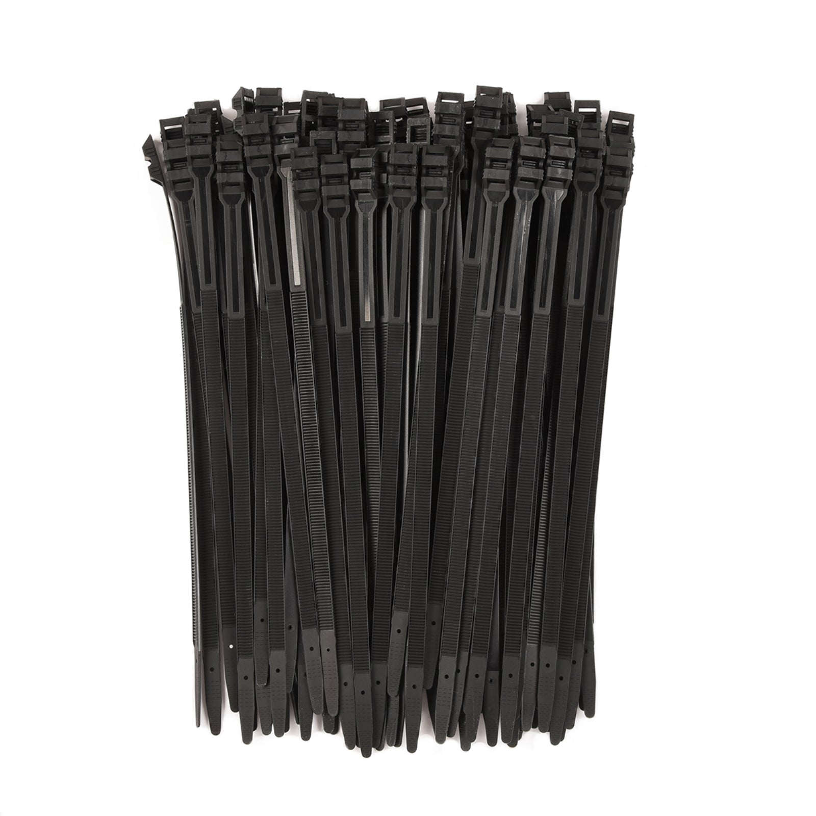11-inch UV Resistant Black Low Profile Cable Tie, 120-lb Tensile Strength, 100-Pack
