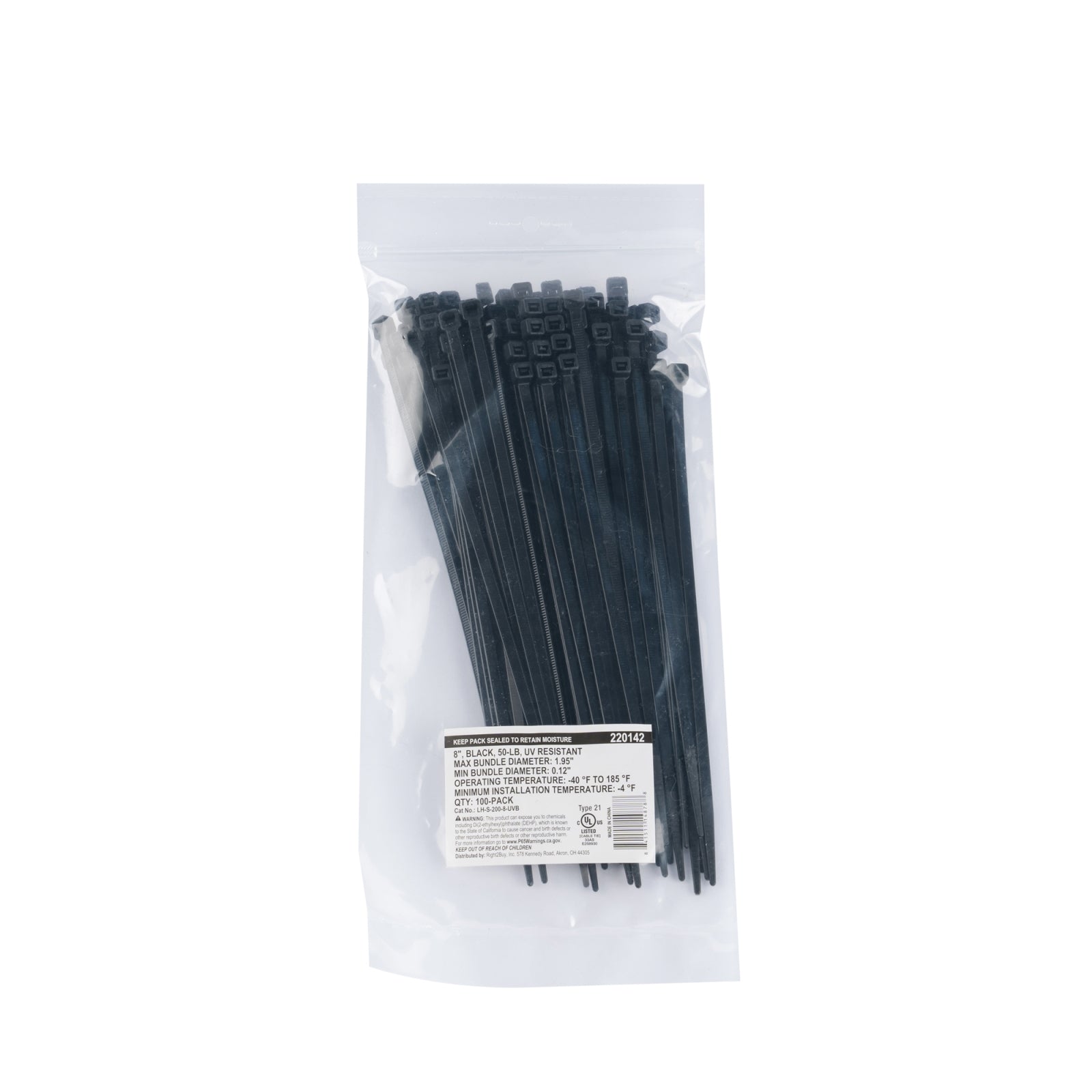 14-inch UV Resistant Stainless Steel Cable Tie, 200-lb Tensile Strength, UL 2 Listed, 100-Pack...