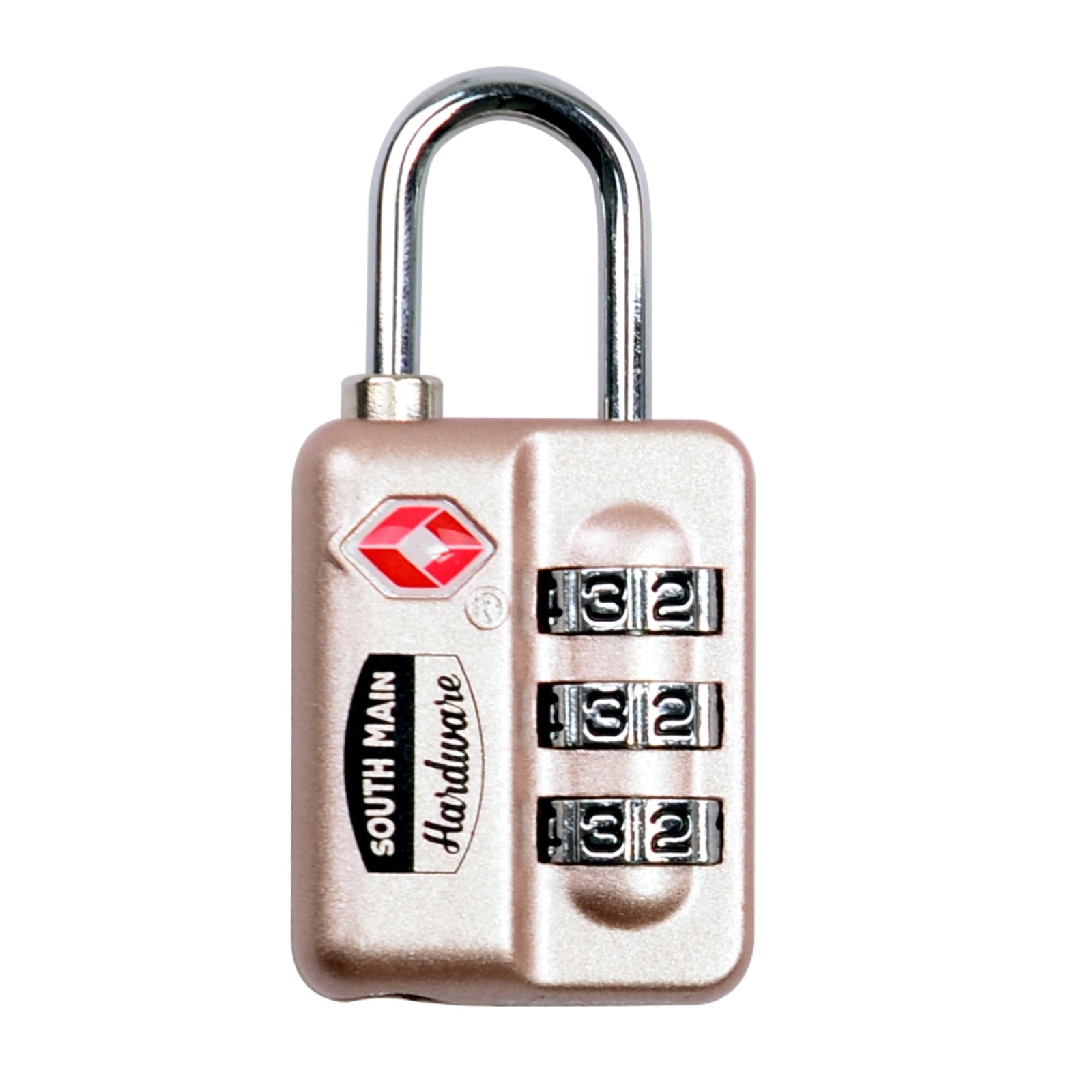 South Main Hardware TSA-Accepted Resettable Luggage Lock, Nickel