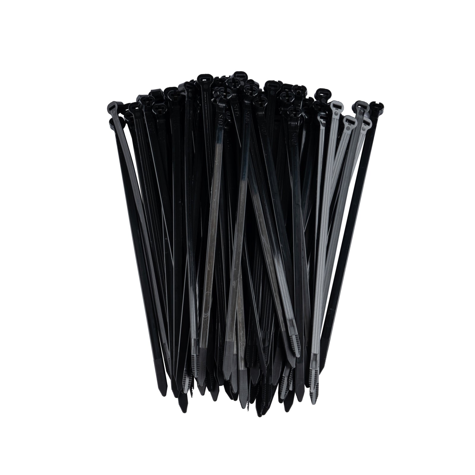 8.6-inch UV Resistant Black Steel Tooth Cable Ties, 120-lb Tensile Strength, UL 21S Listed, 100-Pack