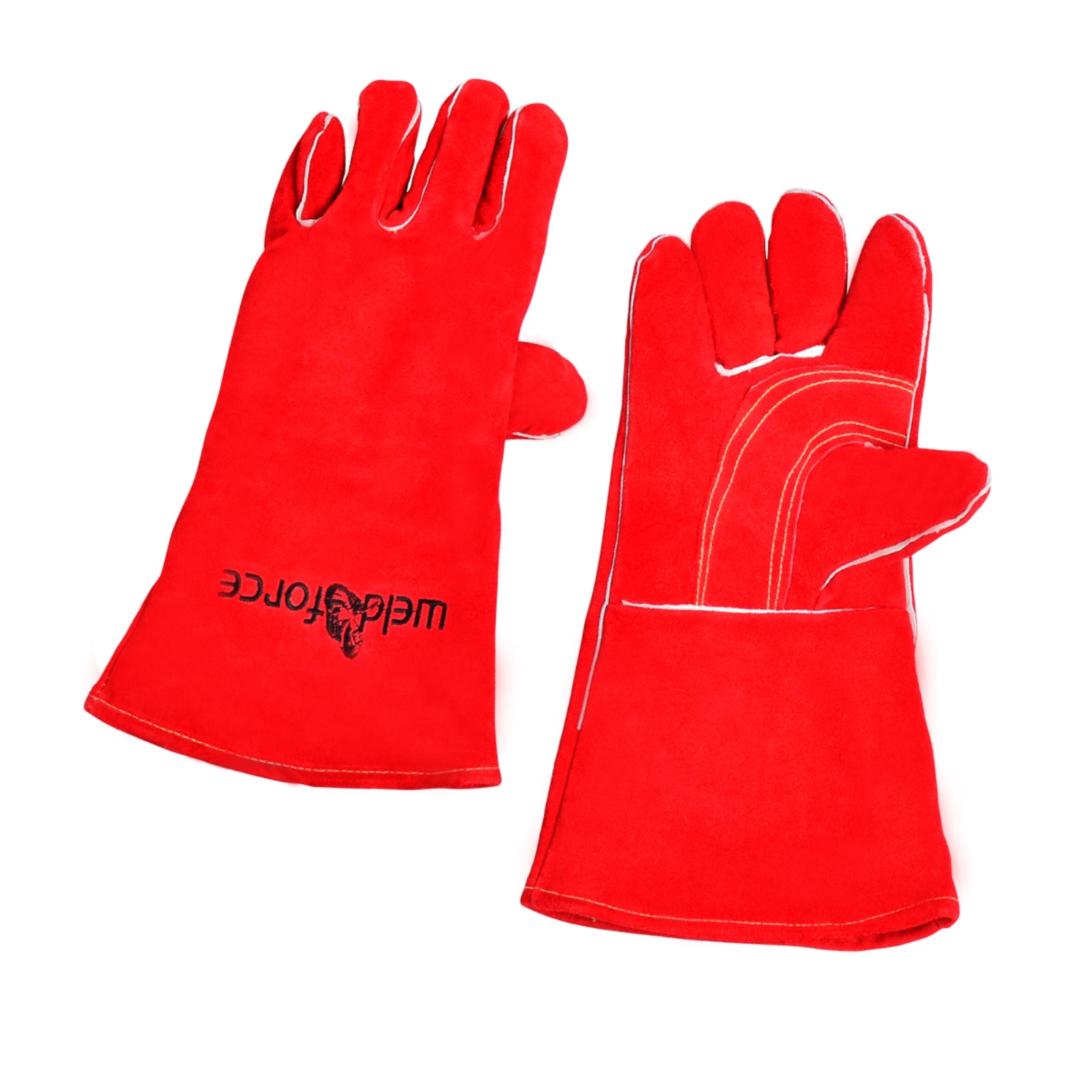 WeldForce Welding Gloves Woven Fleece Lining, Red, One size