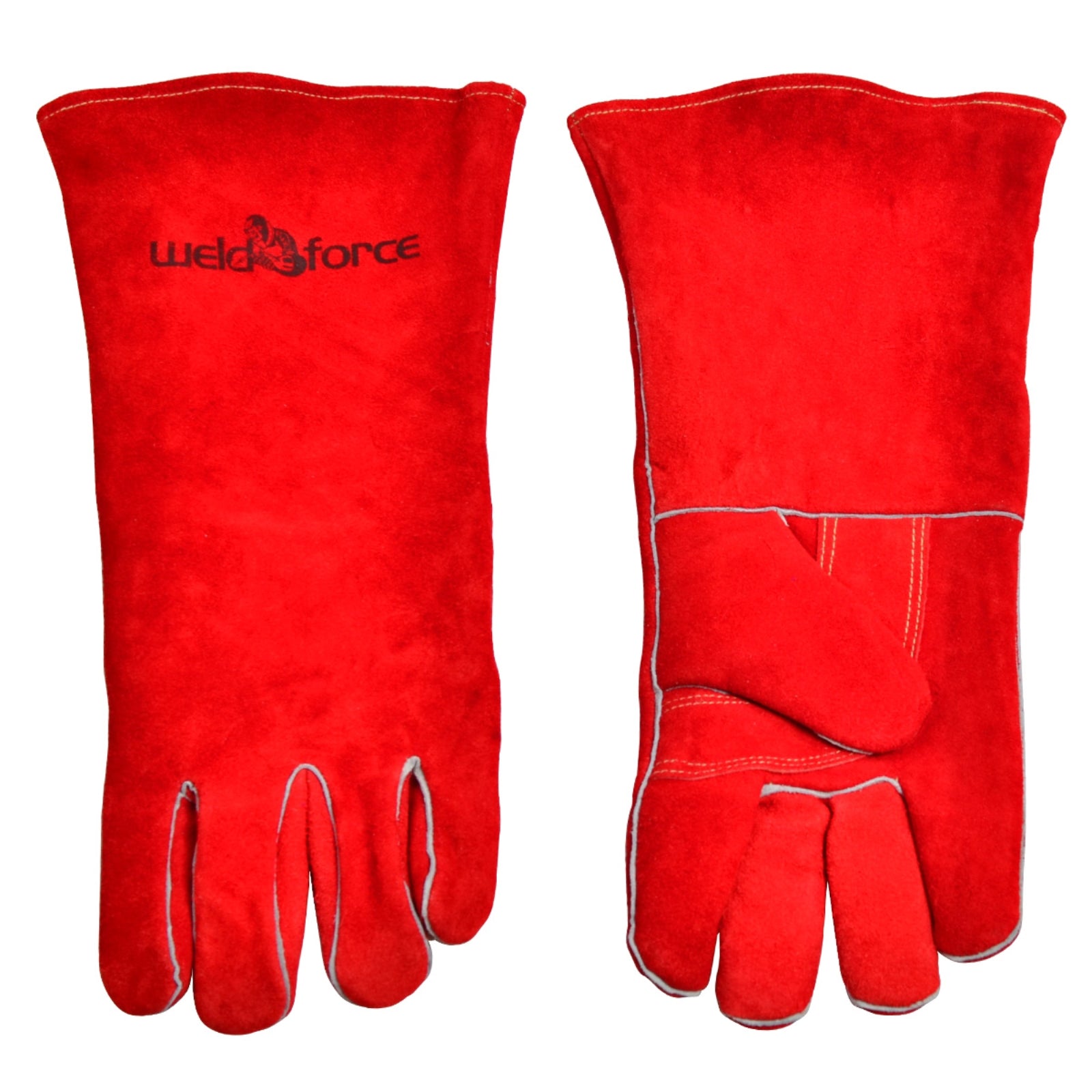 WeldForce Welding Gloves Woven Fleece Lining, Red, One size