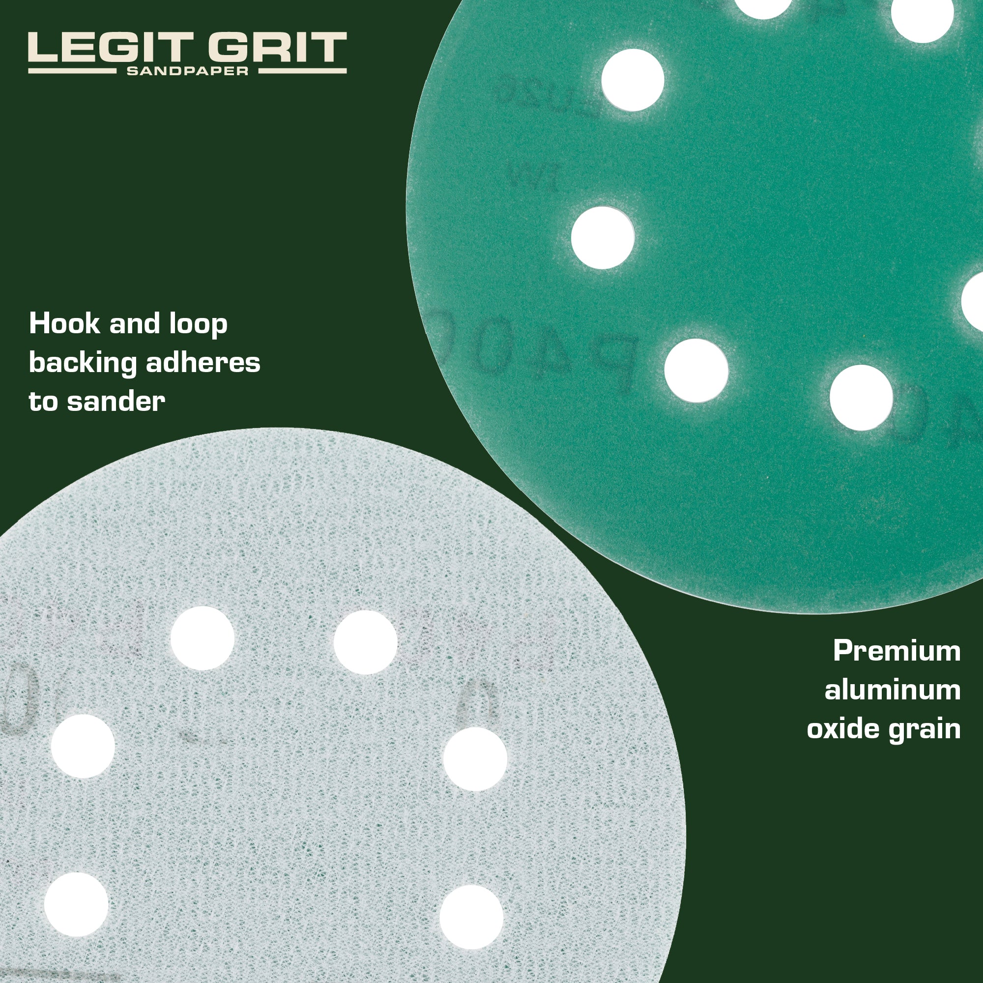 Legit Grit 5 inch Sand paper Disc, 8-Hole