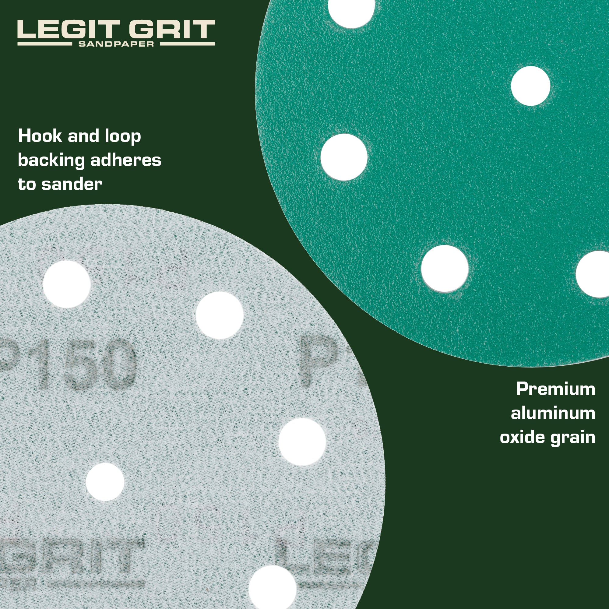 Legit Grit 5 inch Sand paper Disc, 9-Hole