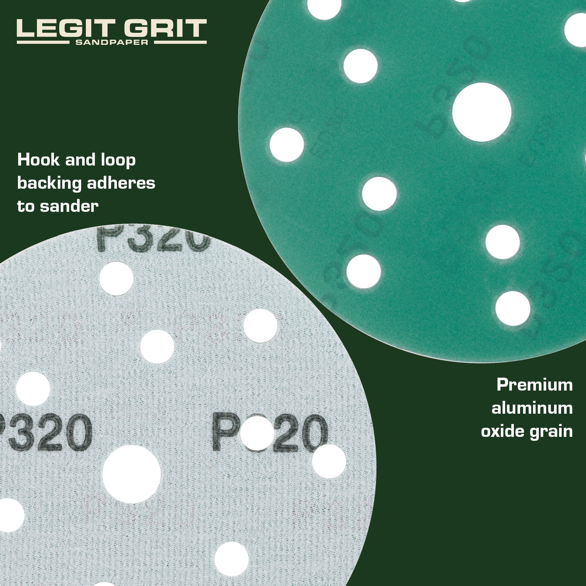 Legit Grit 6 inch Sand paper Disc, 15-Hole