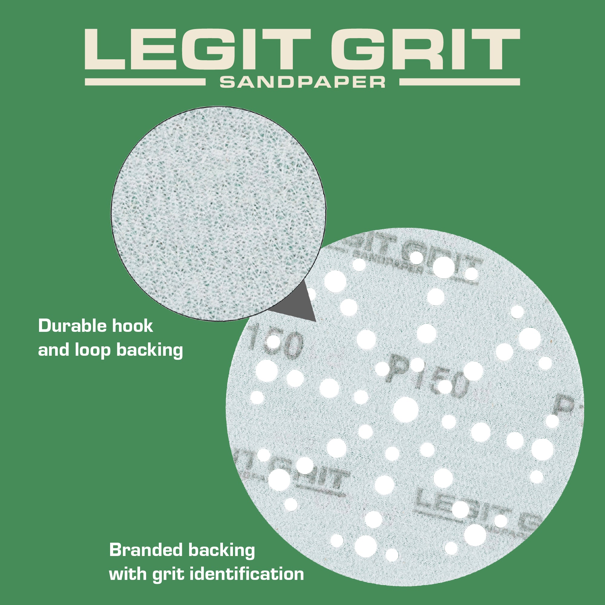 Legit Grit 6 inch Sand paper Disc, 49-Hole