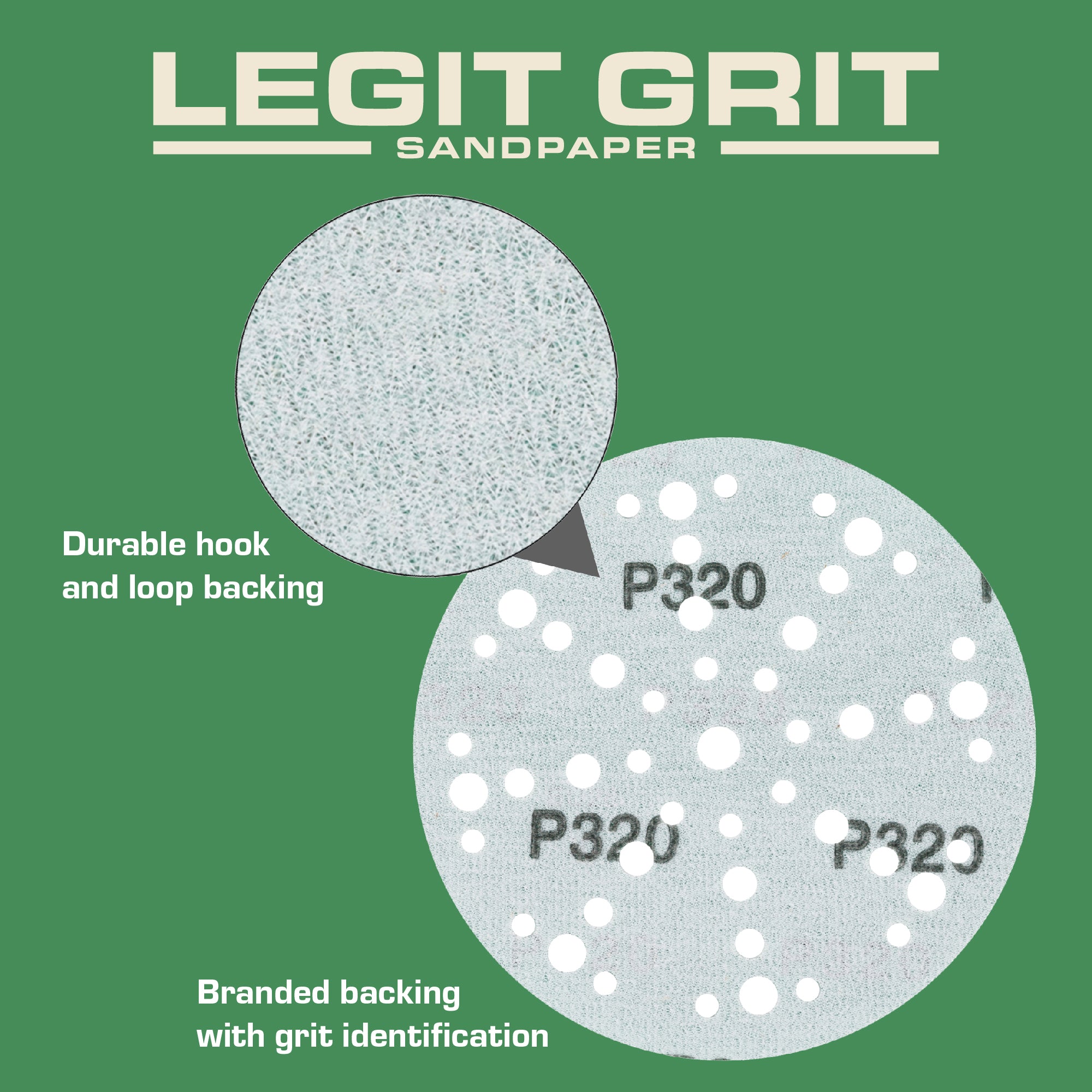 Legit Grit 6 inch Sand paper Disc, 49-Hole