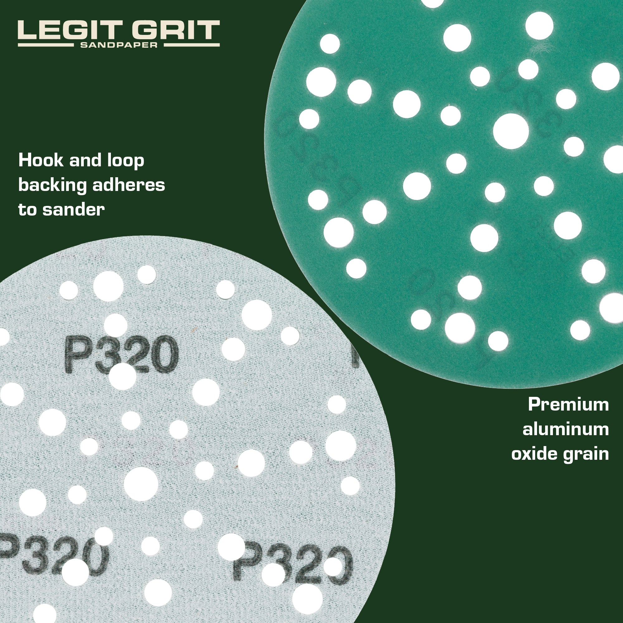 Legit Grit 6 inch Sand paper Disc, 49-Hole