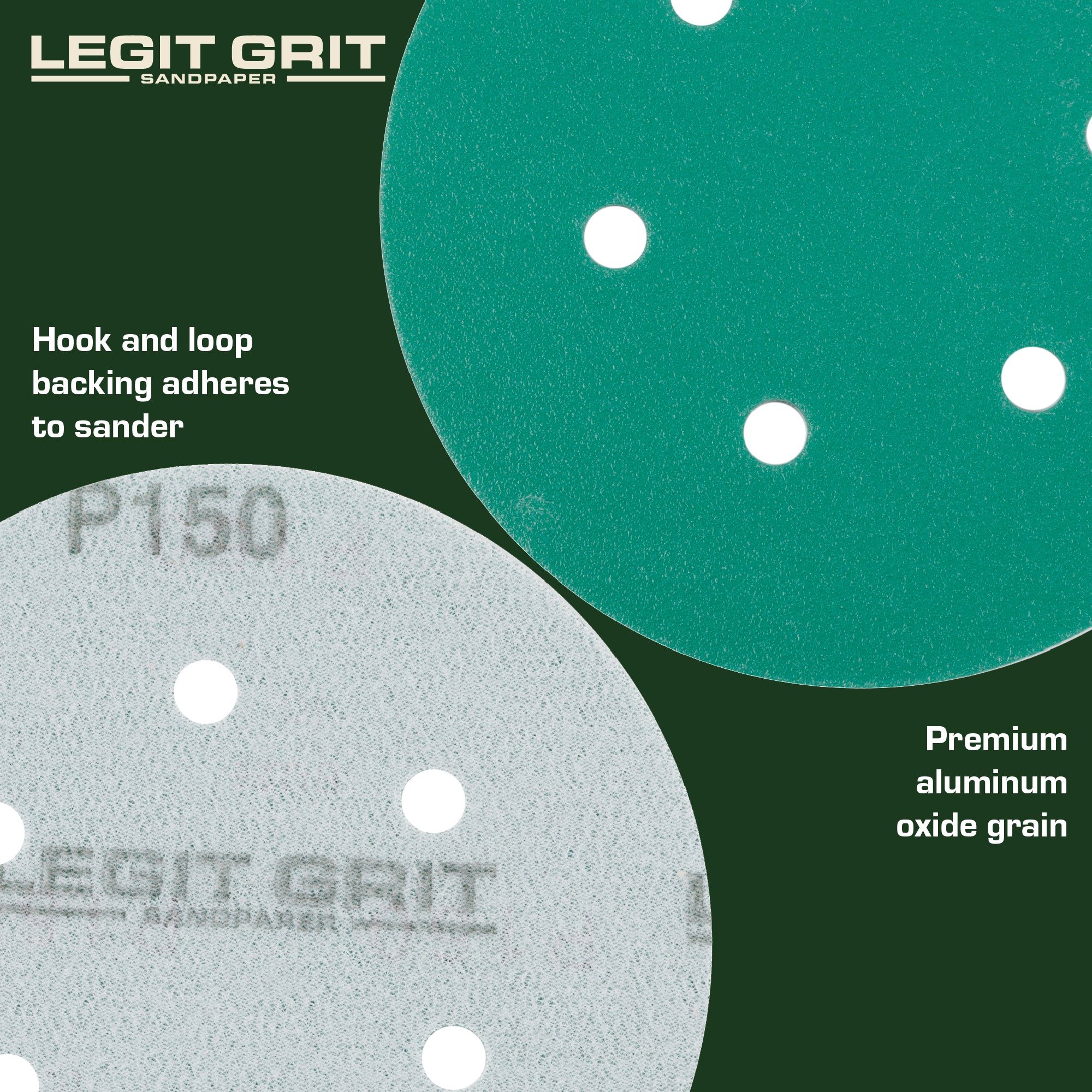 Legit Grit 6 inch Sand paper Disc, 6-Hole