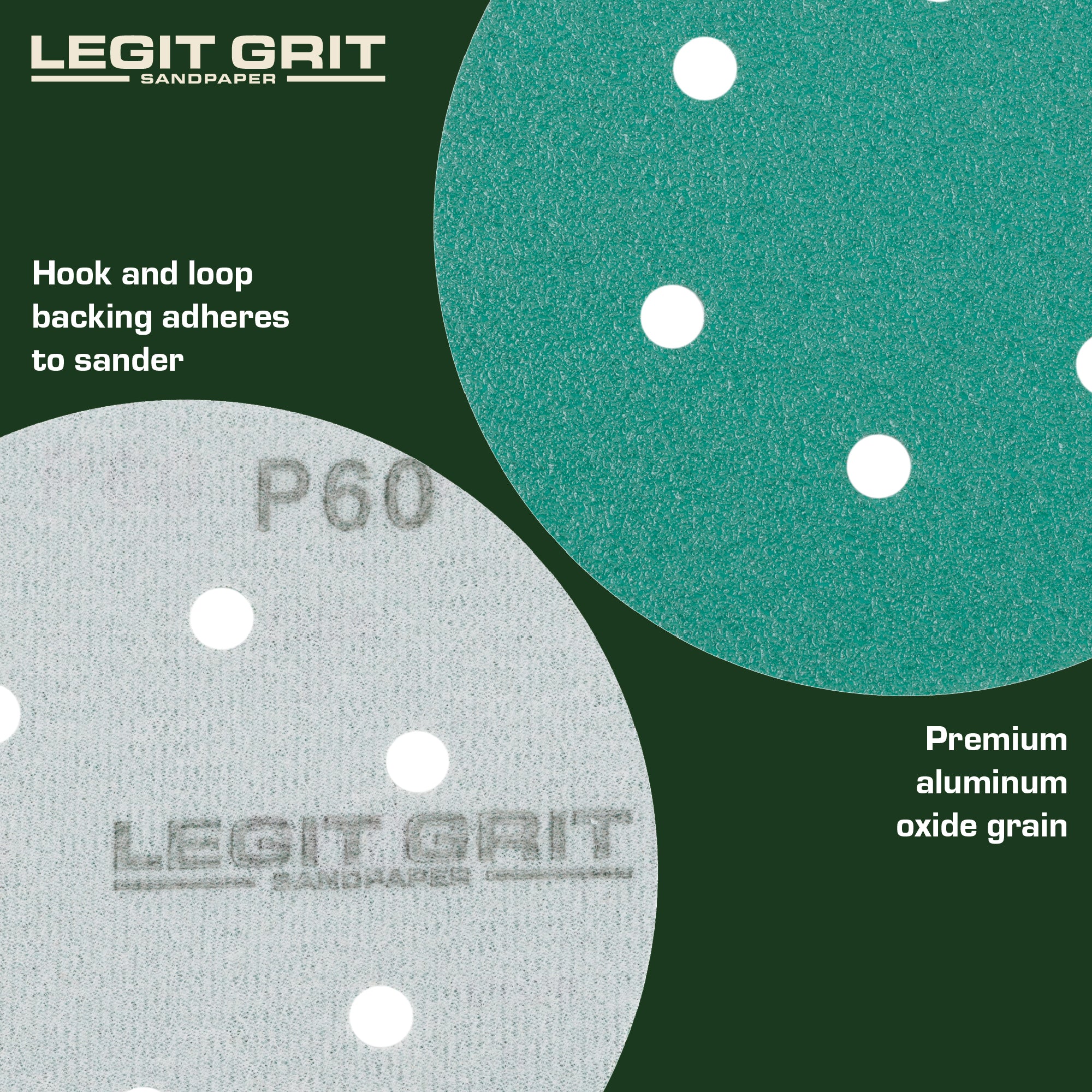 Legit Grit 6 inch Sand paper Disc, 6-Hole