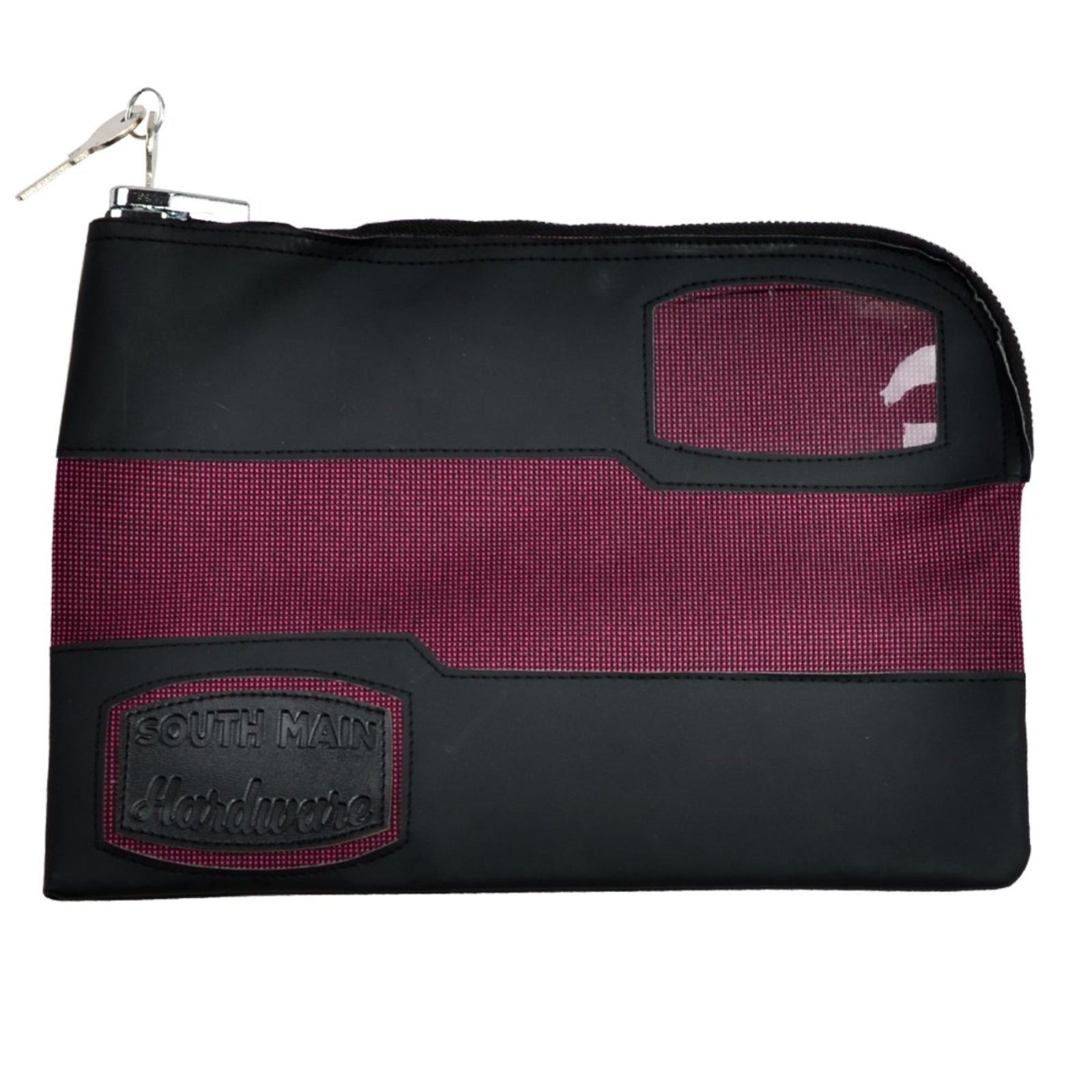 South Main Hardware Lockable Security Transport Bag, Maroon/Black