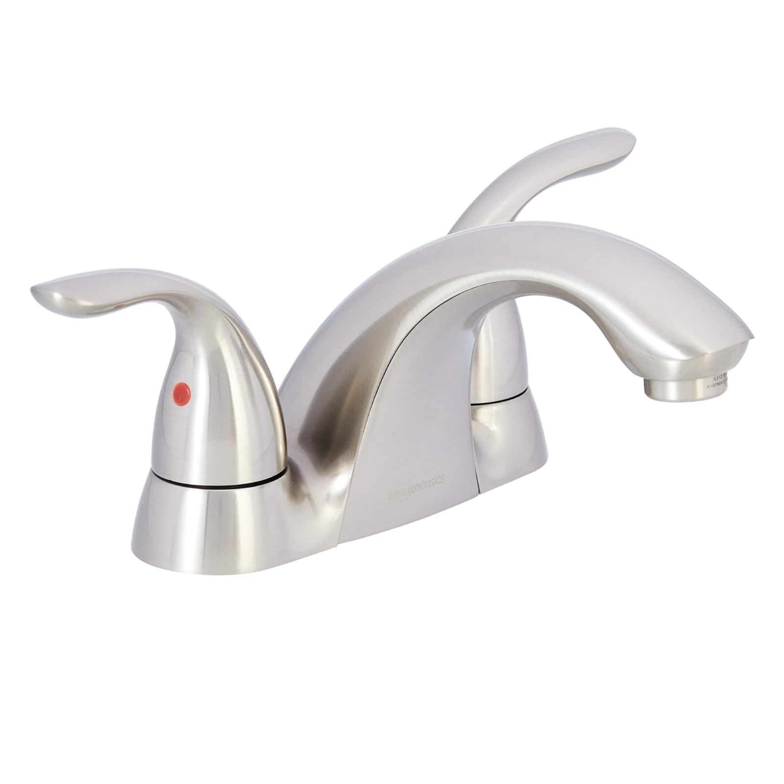 Two-Handle Short Spout 3-Hole Mount Basin Faucet-4-Inch, Satin Nickel