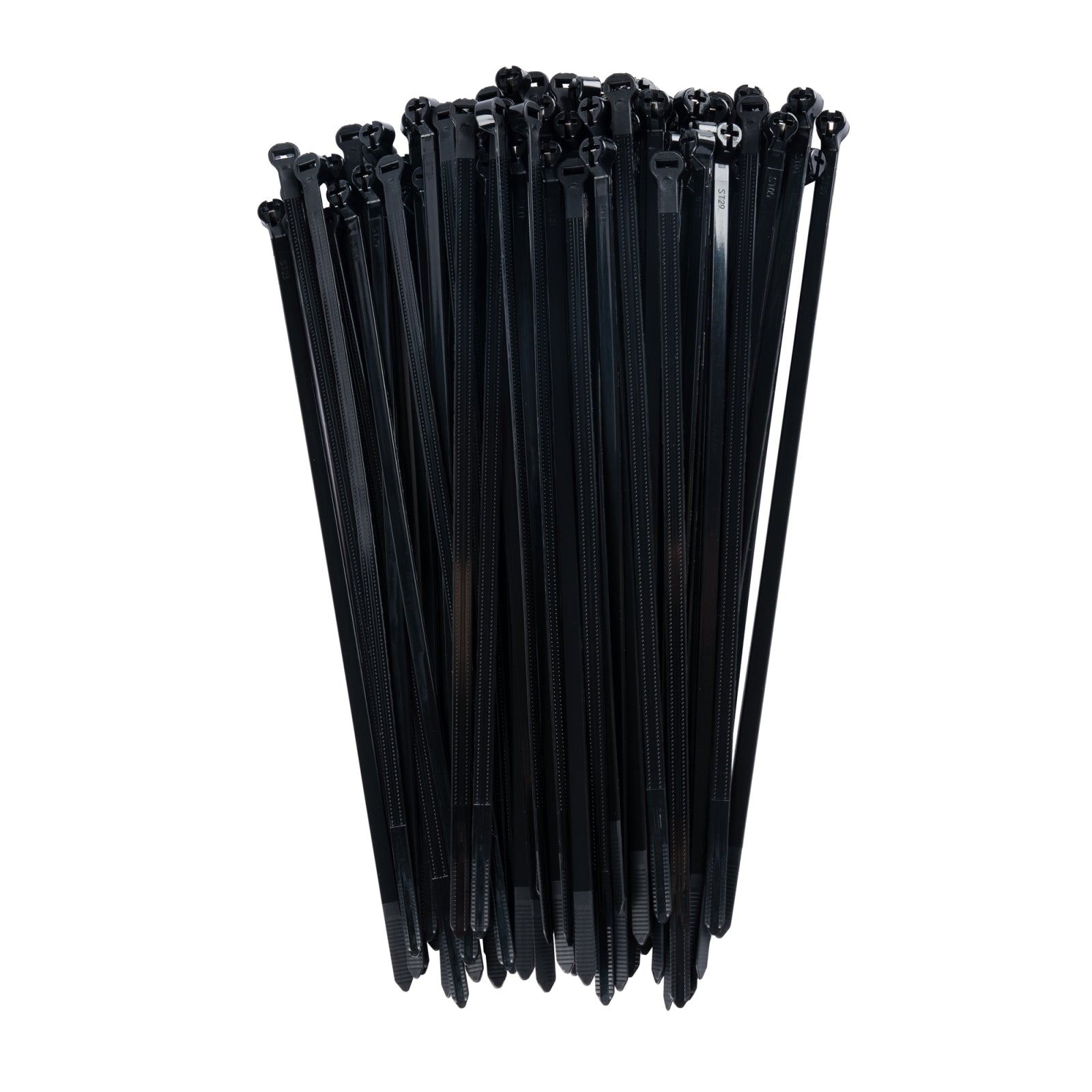 7.9-inch UV Resistant Black Steel Tooth Cable Ties, 50-lb Tensile Strength, UL 21S Listed, 100-Pack