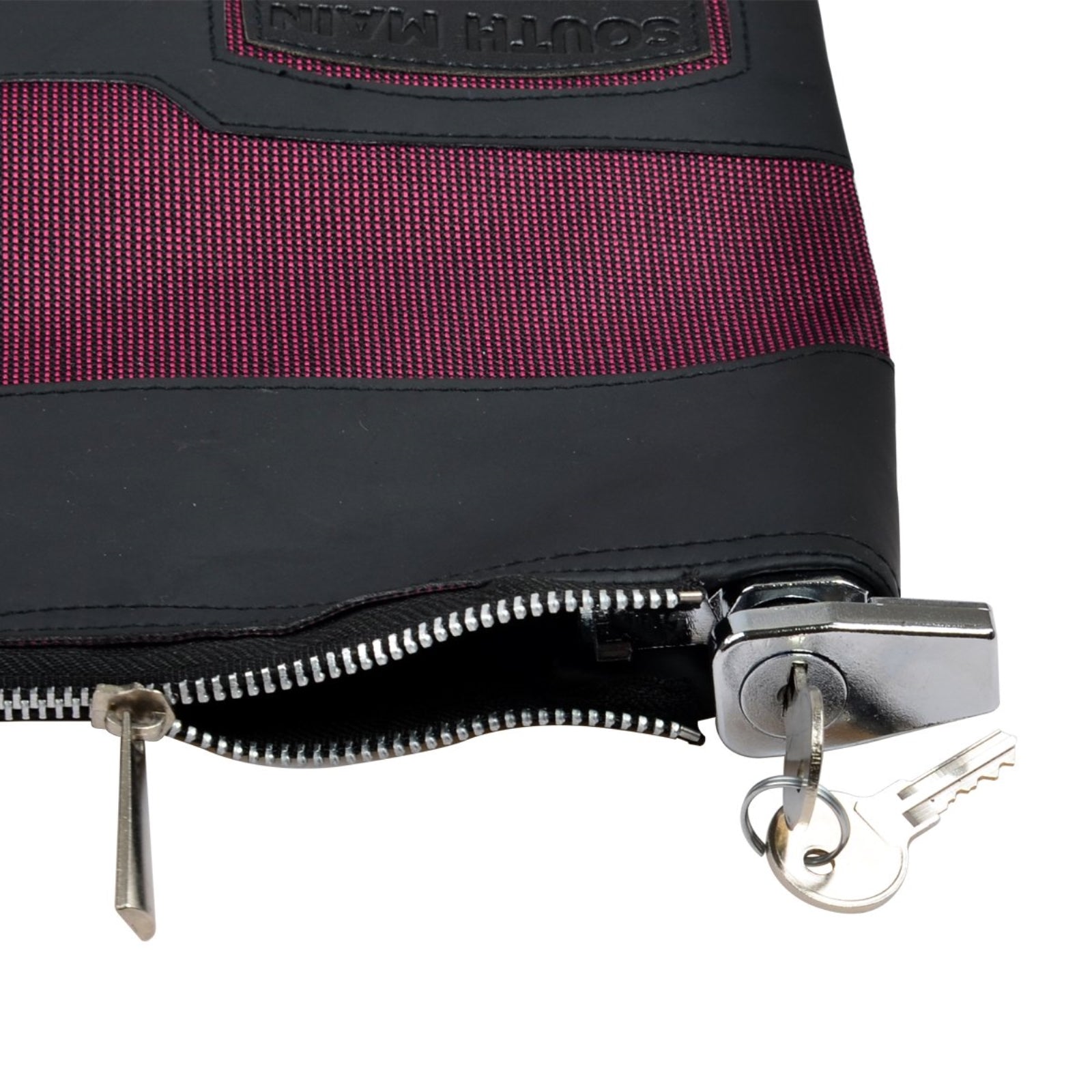 South Main Hardware Lockable Security Transport Bag, Maroon/Black