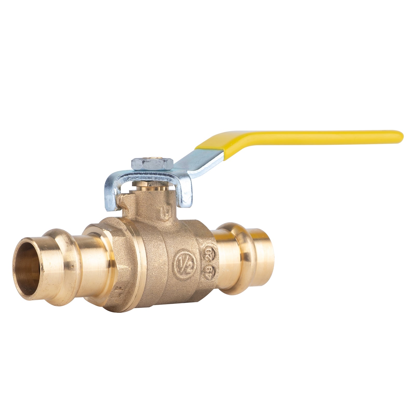 Hausen 1/2-inch Single O-Ring Press Ball Valve; Lead Free Forged Brass; Blowout Resistant Stem; For Use in Potable Water Distribution Systems, Hydronic Heating and Chilled Water, 5-Pack