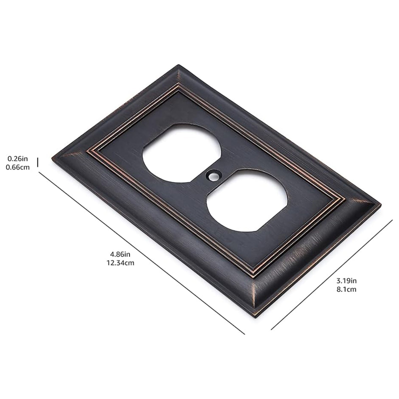 AmazonBasics Decorative 1-Gang Duplex Wall Plate , 3-pack, Oil Rubber Bonze