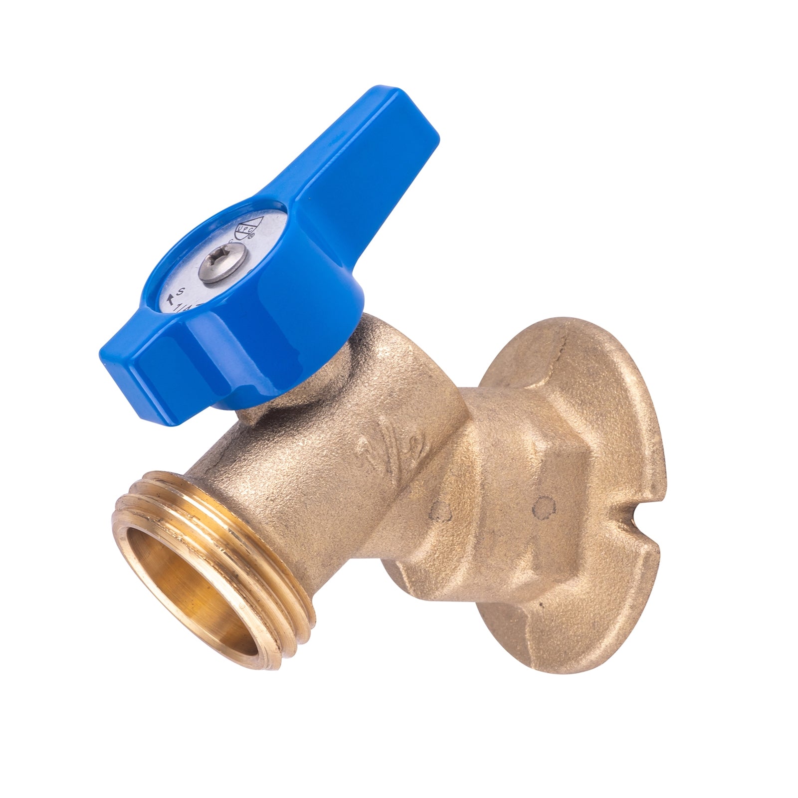 Hausen 1/2-inch FIP (Female Iron Pipe) x 3/4-inch MHT (Male Hose Thread) Brass Sillcock Valve with 1/4-Turn Lever Handle Shutoff; cUPC Certified, Compatible with Standard Garden Hoses, 1-Pack