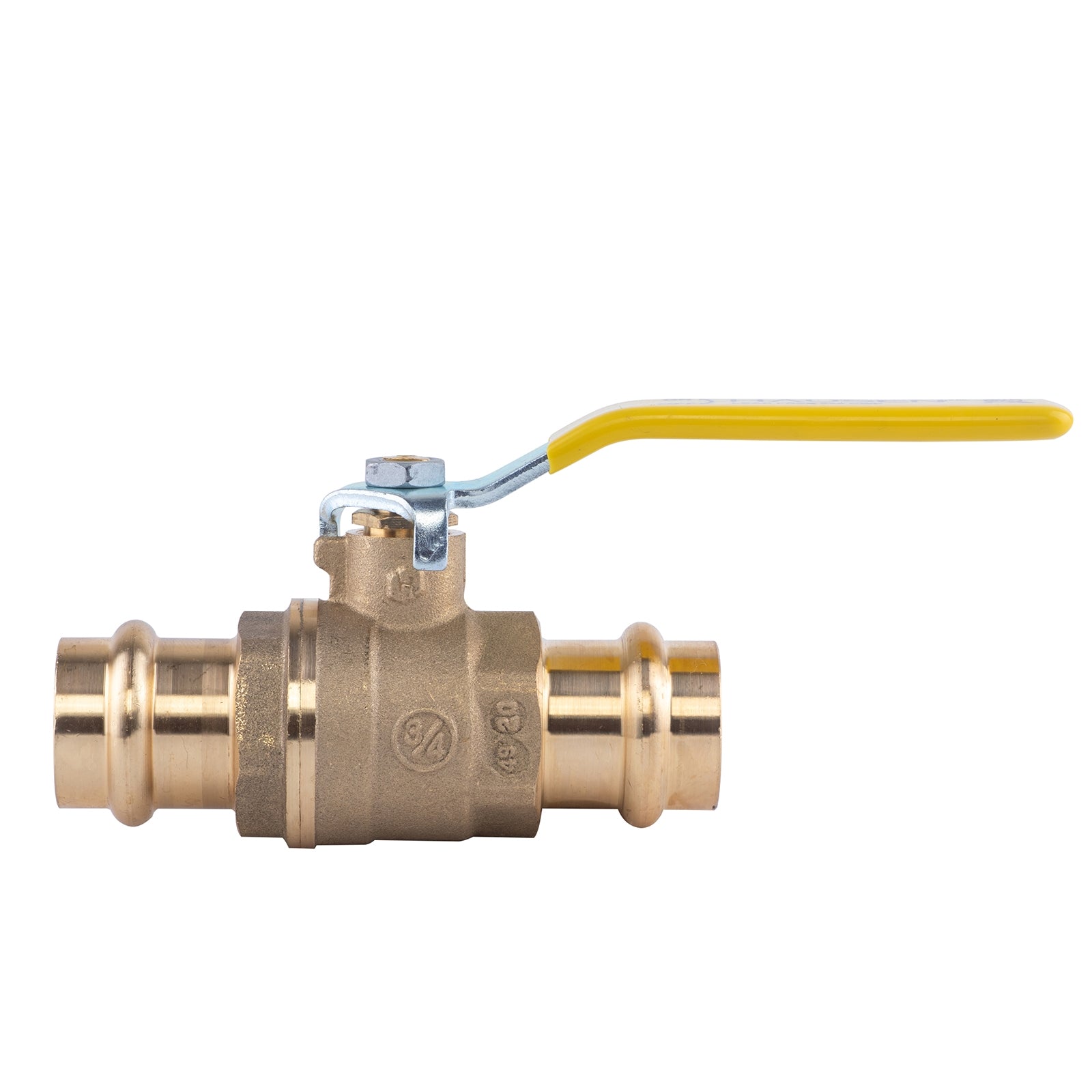 Hausen 3/4-inch Single O-Ring Press Ball Valve; Lead Free Forged Brass; Blowout Resistant Stem; For Use in Potable Water Distribution Systems, Hydronic Heating and Chilled Water, 1-Pack