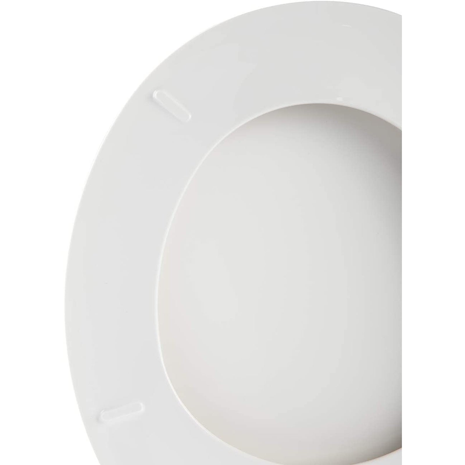 Hausen Standard Economy Replacement Toilet Seat with Durable Plastic Construction, Easy Bottom-Mount Installation with Hardware Included, Round-Shape, White, 1-Pack