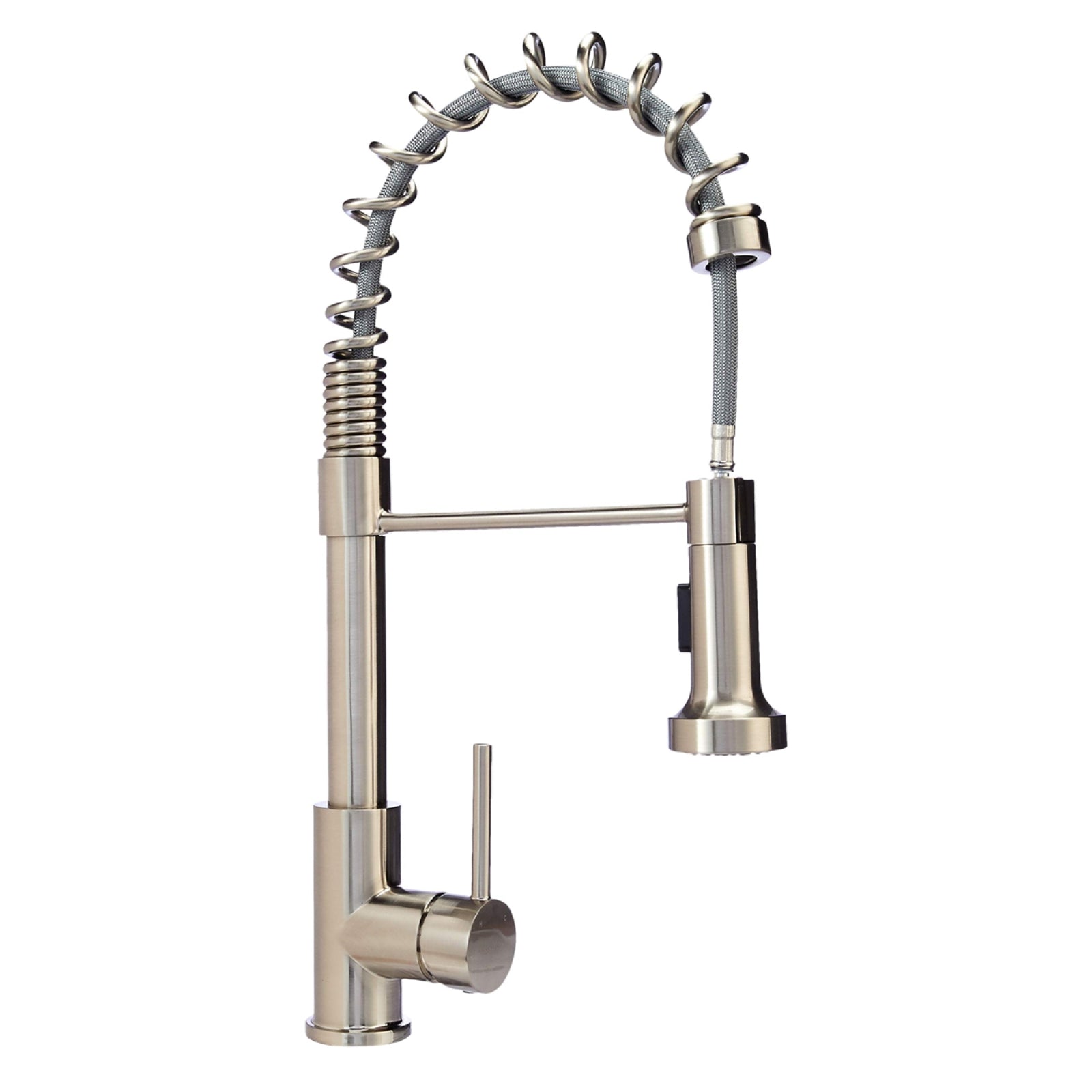 Pro-Style Spring Sprayer Kitchen Faucet, Satin Nickel