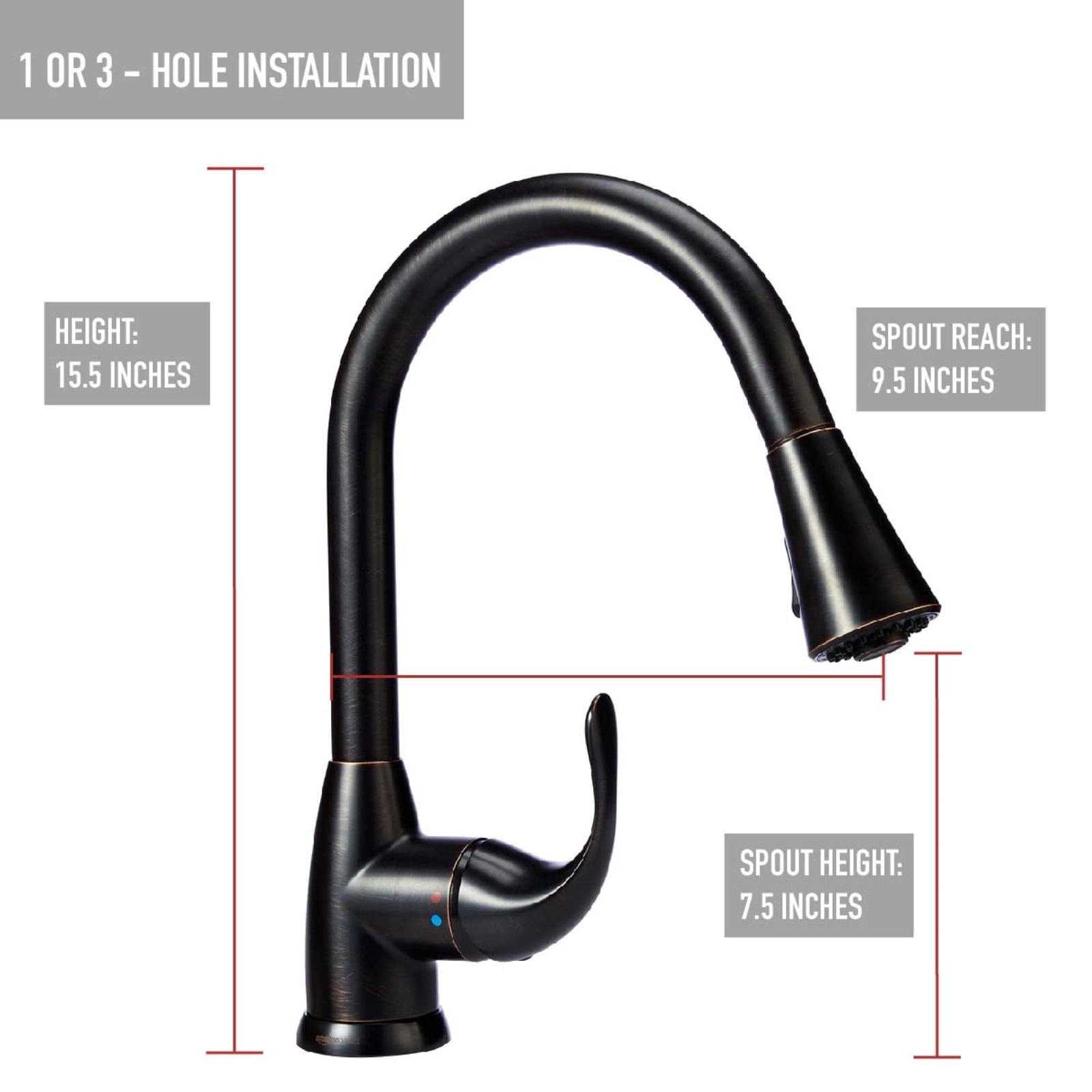 Standard Pull-Down Kitchen Faucet, Oil-Rubbed Bronze