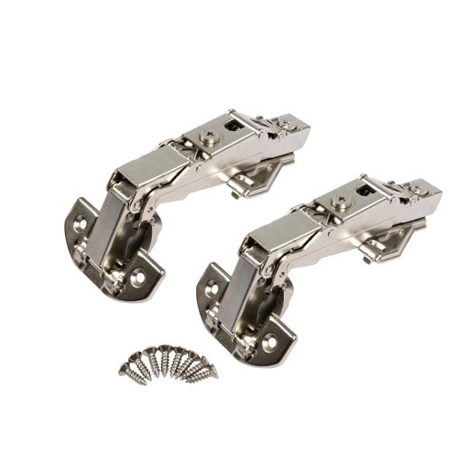 South Main Hardware 165-Degree 35mm Nickel Plated Adjustable Euro Face Frame Hinge, Clip-On Mounting (1-Pair)