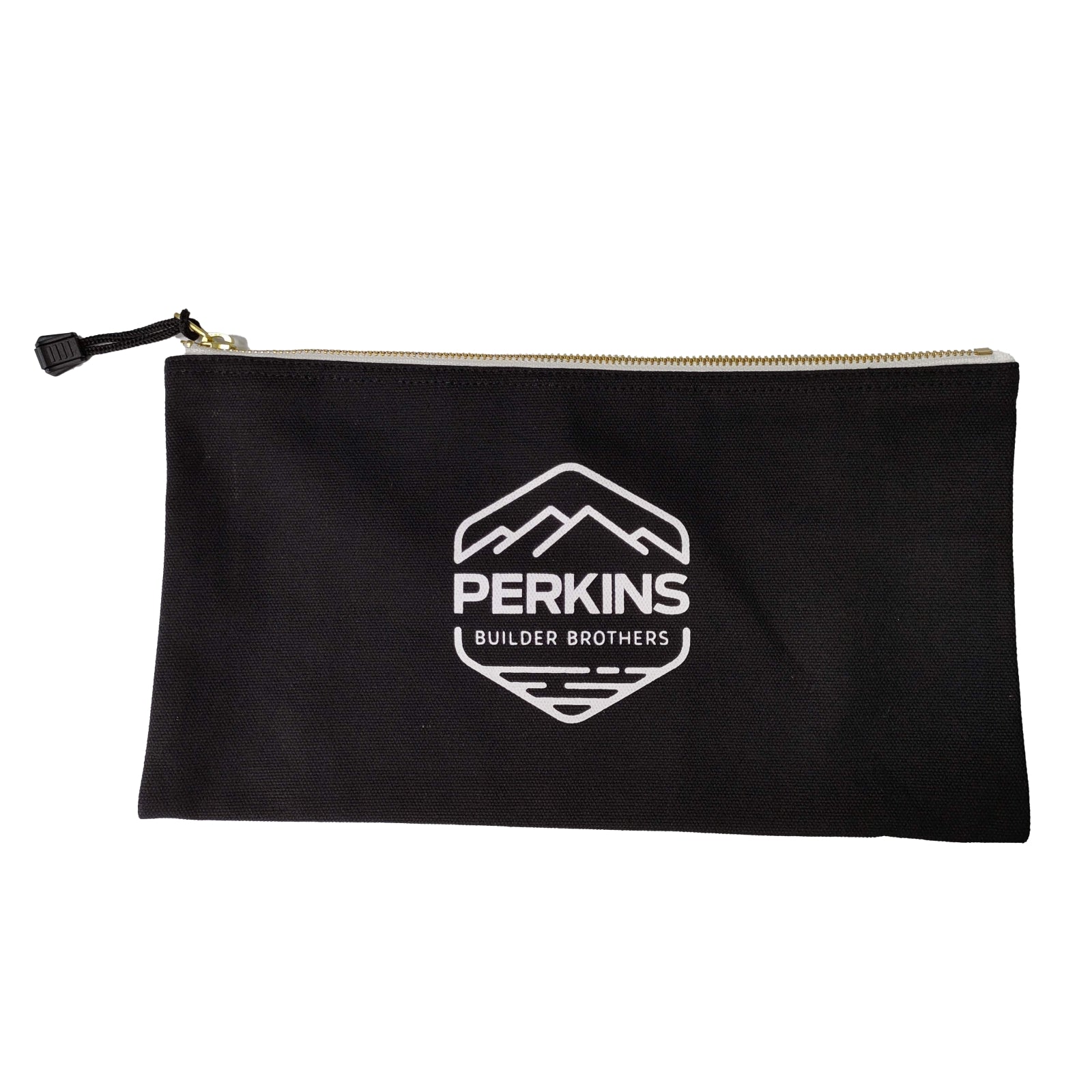 Perkins Builder Brothers Canvas Tool Pouch Zipper Bag, 3-Pack, Black/Brown/Grey