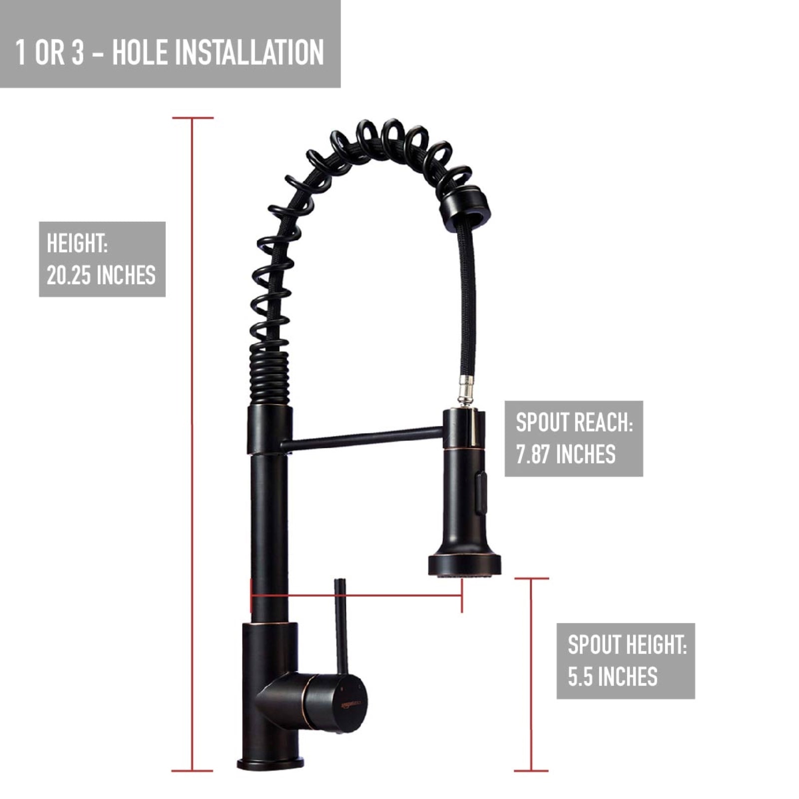 Pro-Style Spring Sprayer Kitchen Faucet, Oil-Rubbed Bronze