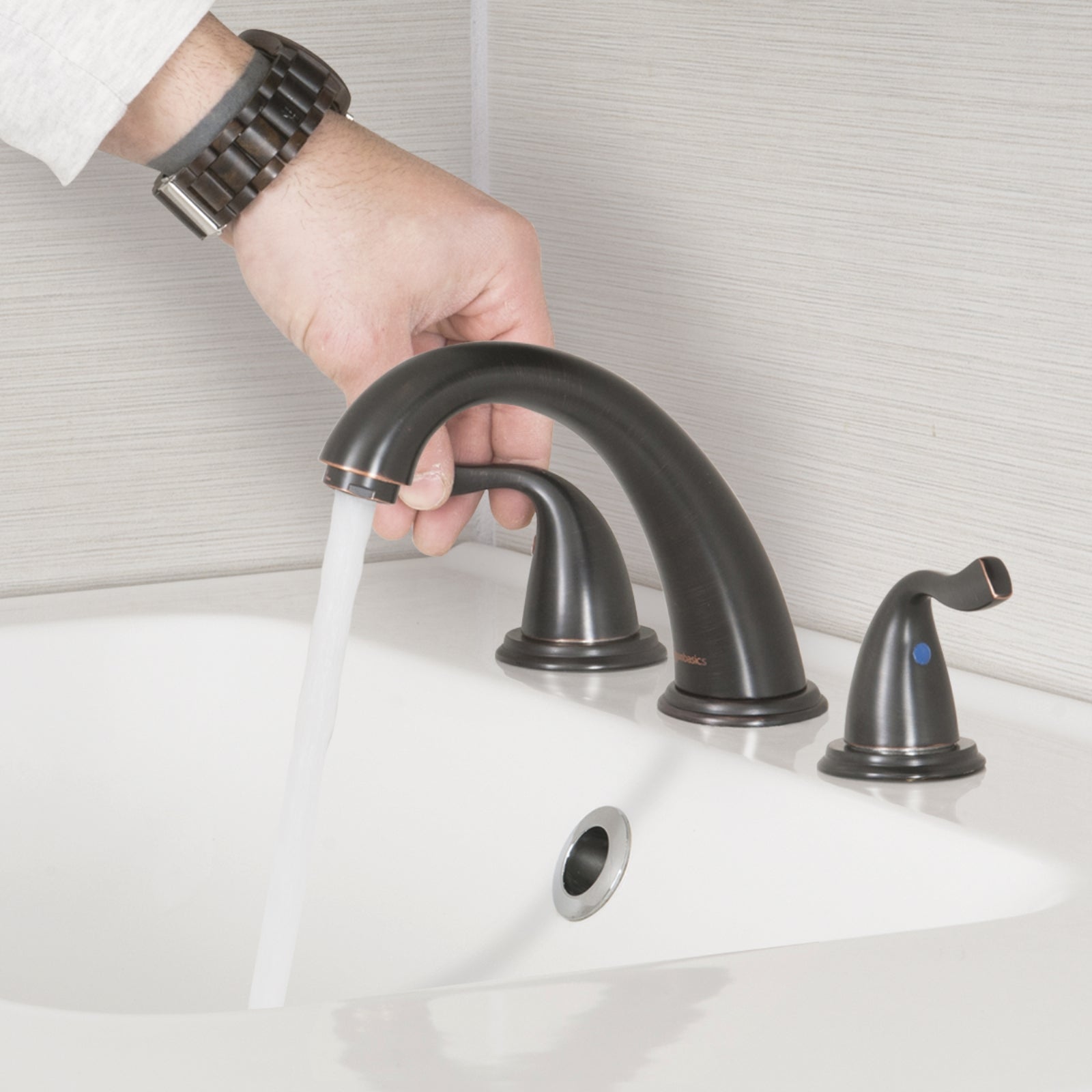 Two-Handle 3-Hole Mount 8-inch Bathroom Faucet, Oil-Rubbed Bronze