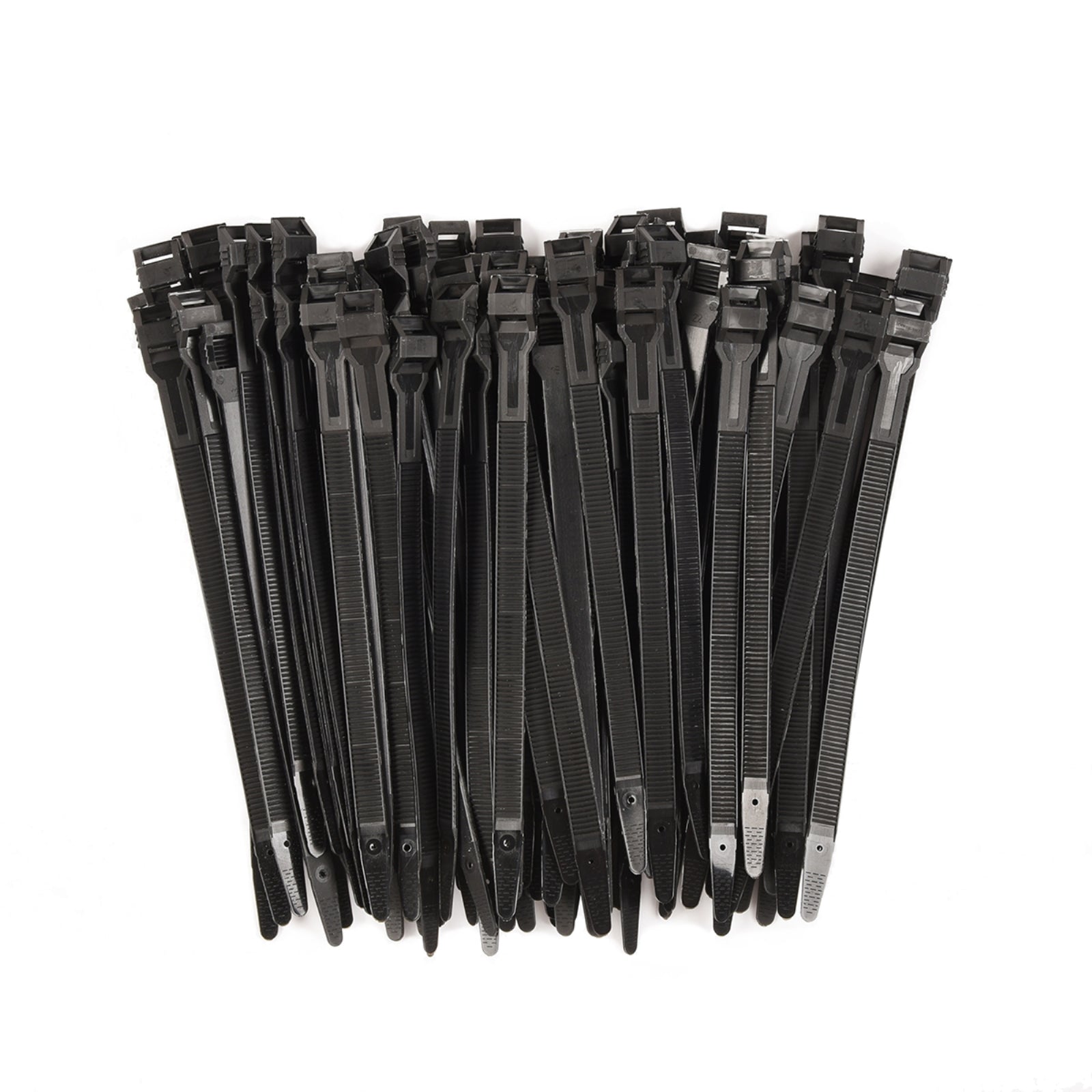 7-inch UV Resistant Black Low Profile Cable Tie, 40-lb Tensile Strength, 100-Pack