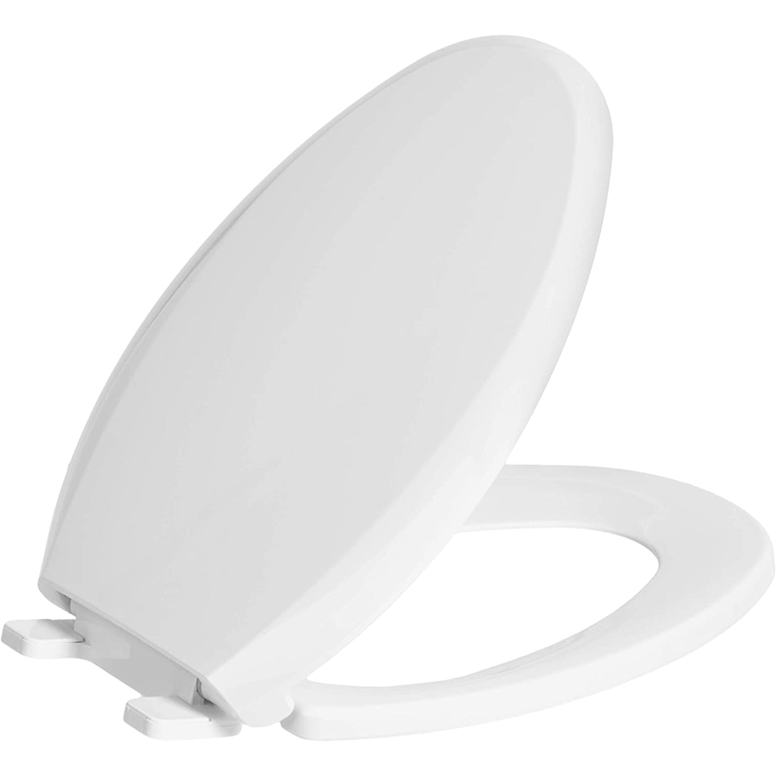 Hausen Soft-Close Replacement Toilet Seat with Durable Plastic Construction, Easy Top-Mount Installation with Hardware Included, Elongated-Shape, White, 2-Pack