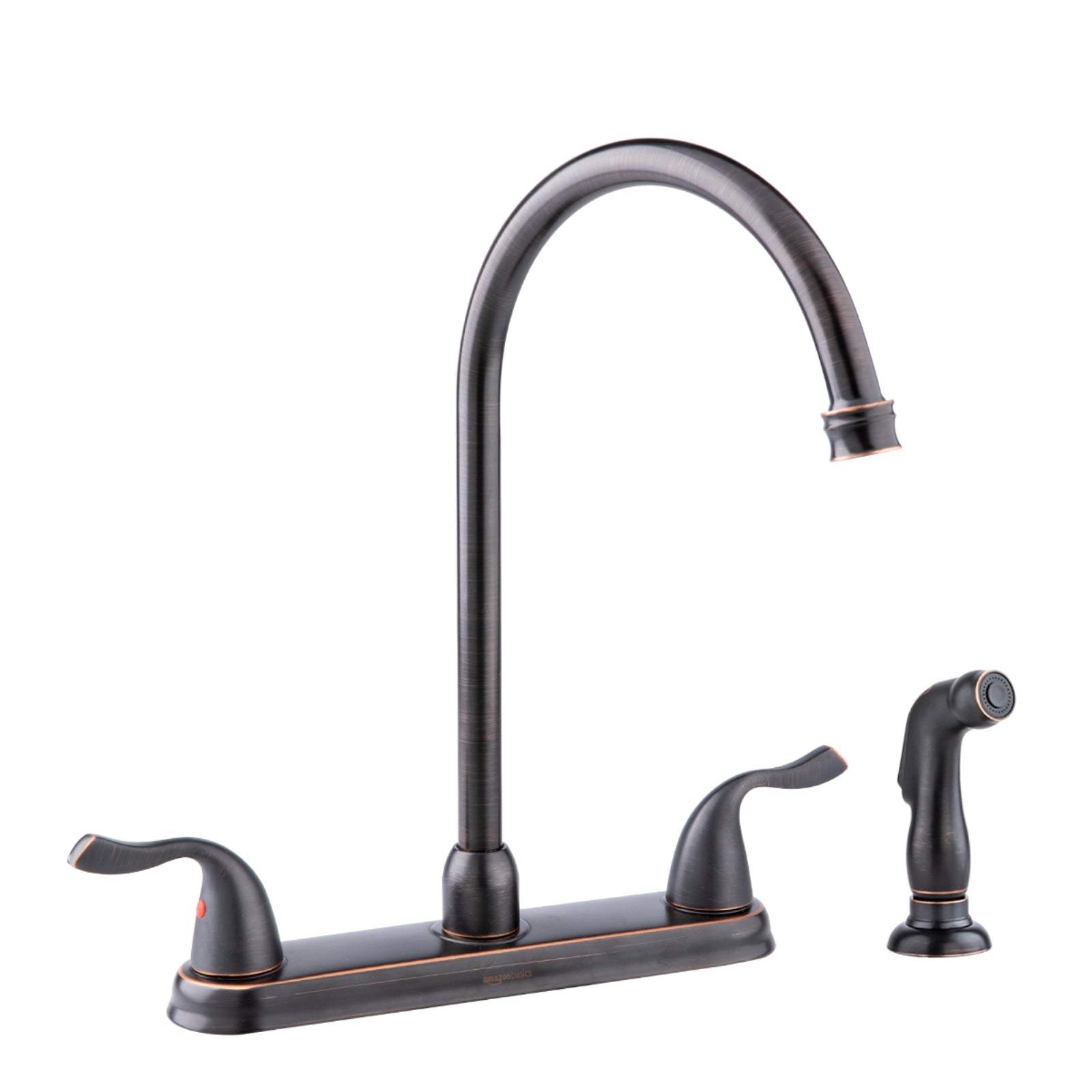 Two-Handle Hi-Arc Kitchen Faucet With Sprayer, Oil-Rubbed Bronze