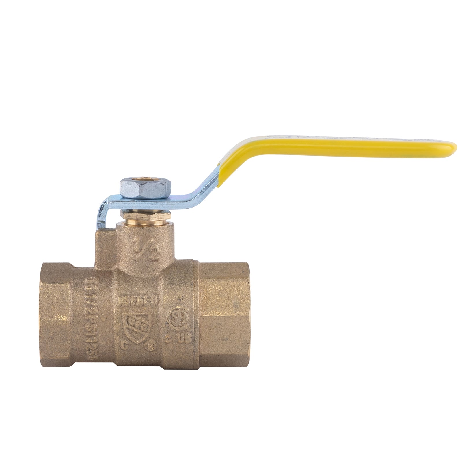 Hausen 1/2-inch FIP (Female Iron Pipe) x 1/2-inch FIP (Female Iron Pipe) Full Port Threaded Ball Valve; Lead Free Forged Brass; Blowout Resistant Stem; For Use in Potable Water Distribution Systems, 5-Pack