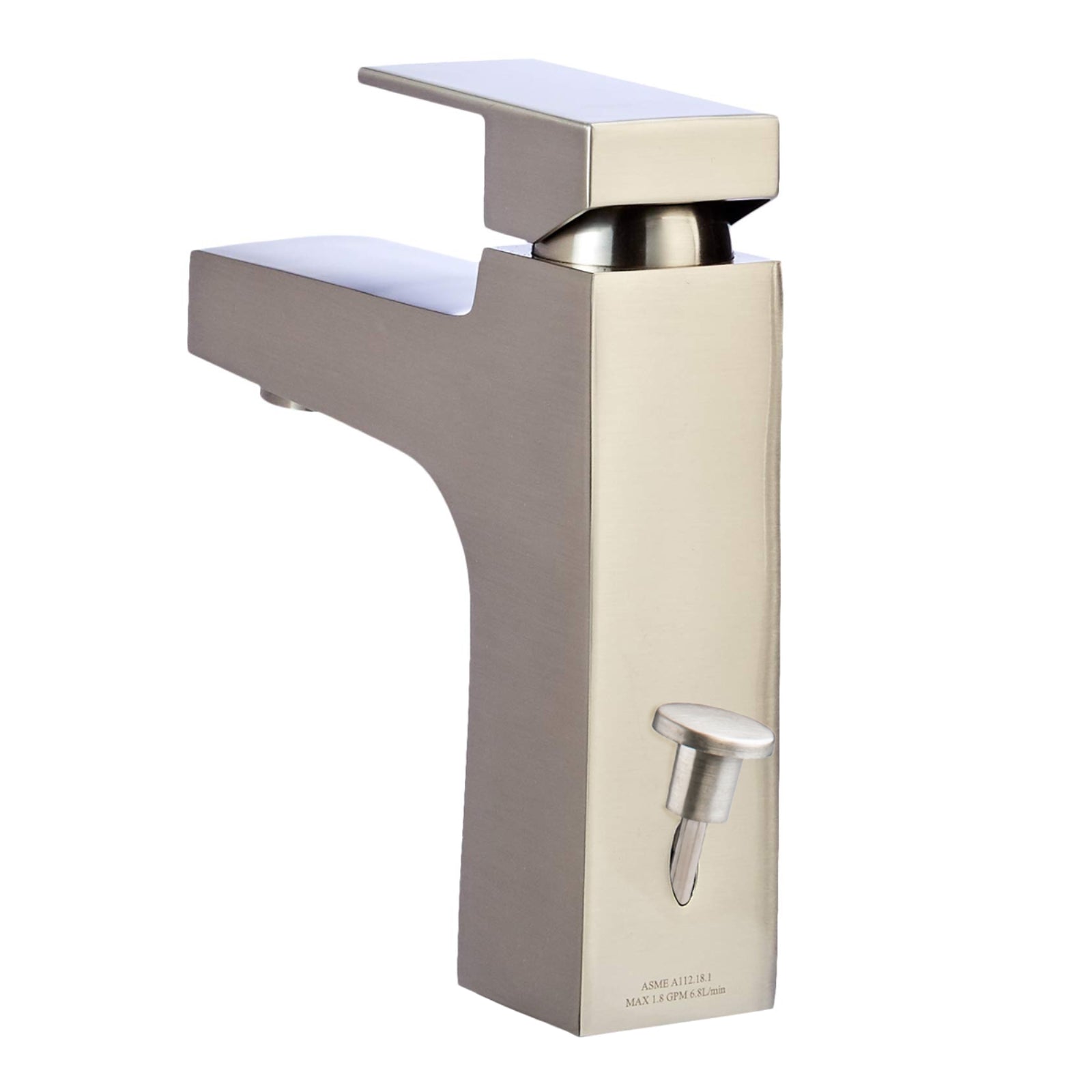 Single-handle Straight Bathroom Faucet, Satin Nickel