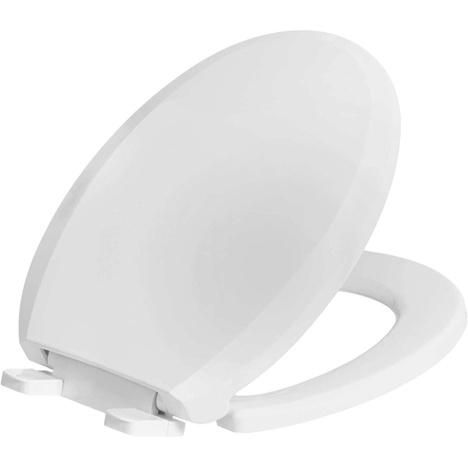 Hausen Quick-Install Soft-Close Replacement Toilet Seat with Durable Plastic Construction, Easy Top-Mount Installation with Hardware Included, Round-Shape, White, 1-Pack