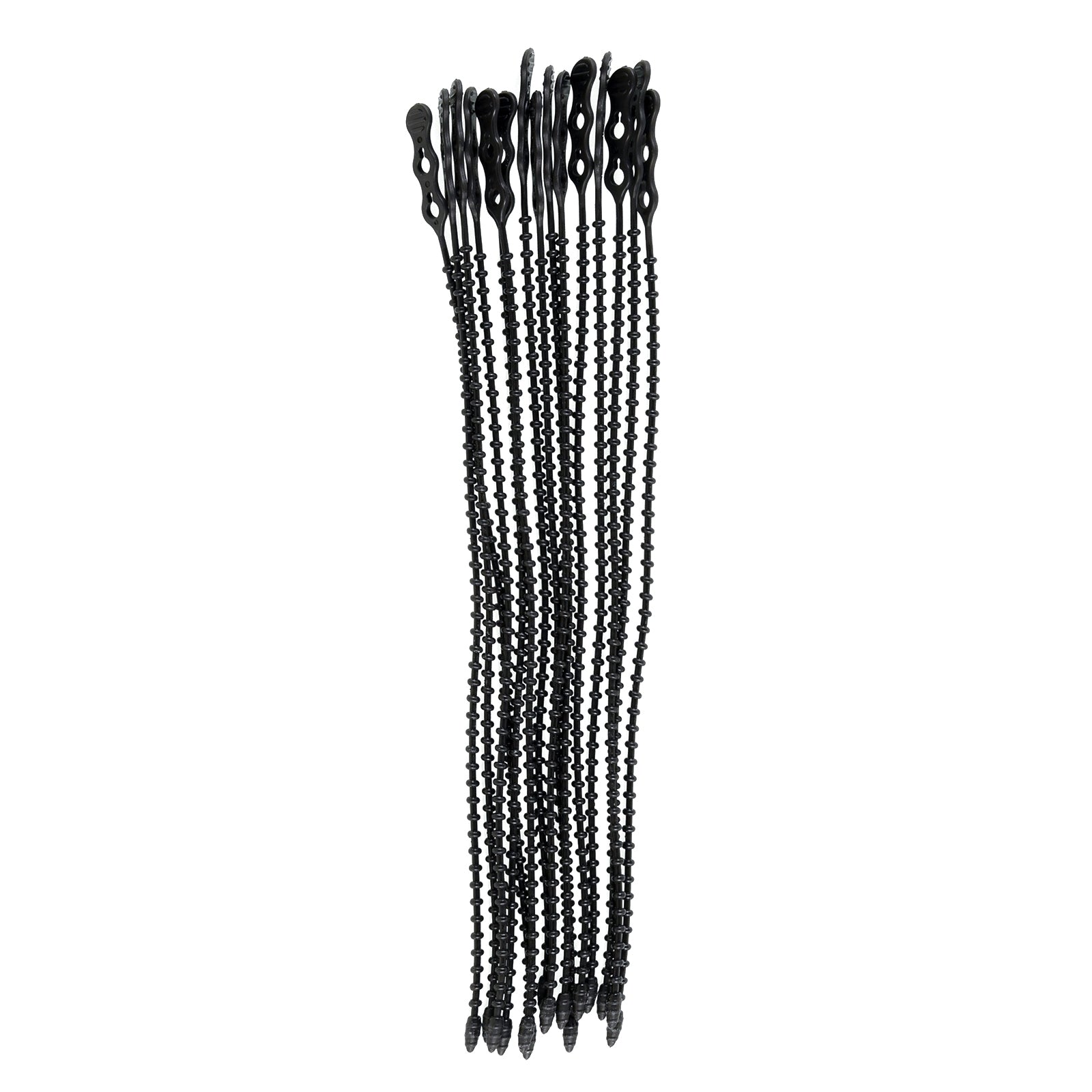 12-inch UV Resistant Black Double Loop Beaded Cable Tie, 50-lb Tensile Strength, 15-Pack