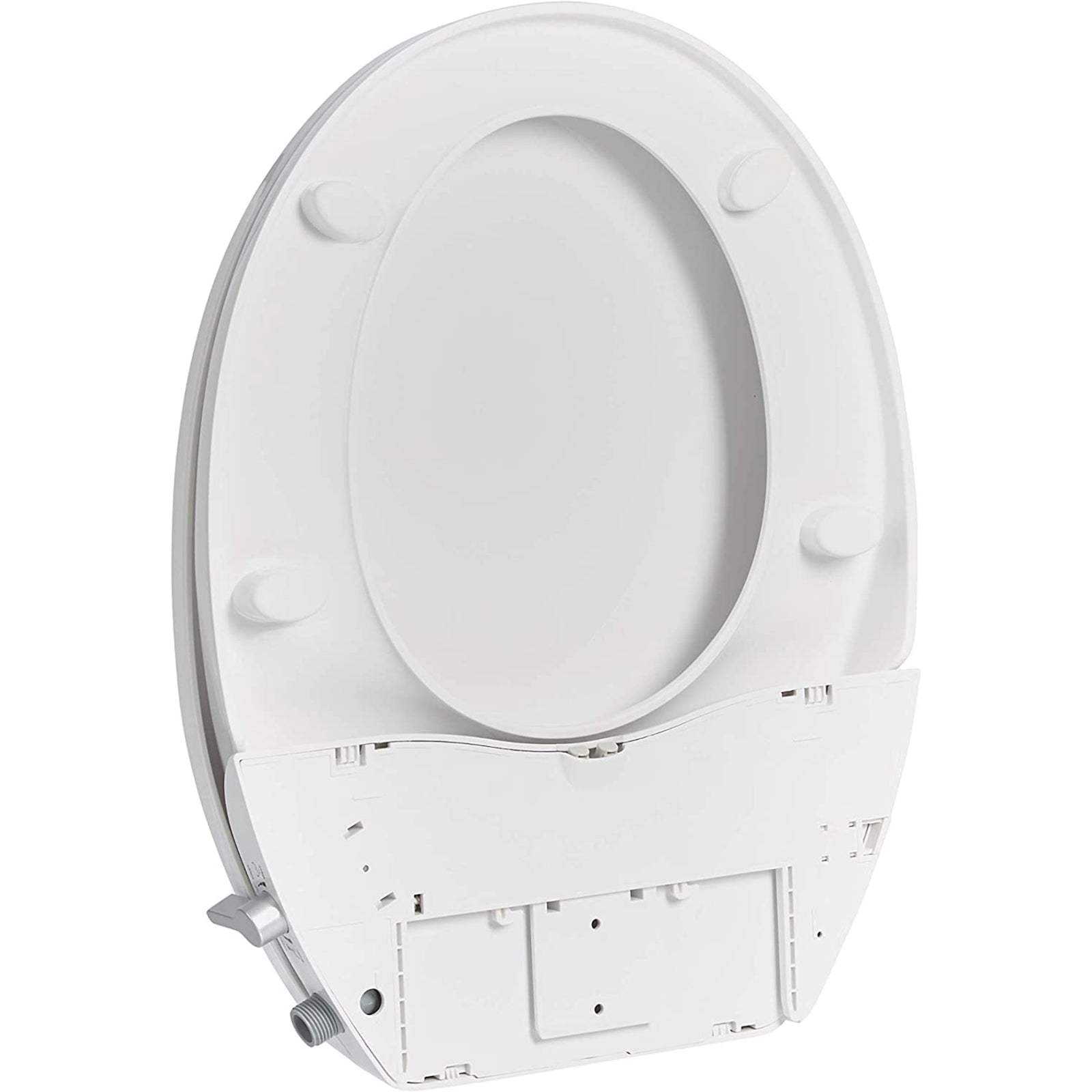 Hausen Non-Electric Bidet Toilet Seat Kit with Durable Plastic Construction, Includes Adjustable Pressure and Self-Cleaning Spray Nozzle, Round-Shape, White, 1-Pack