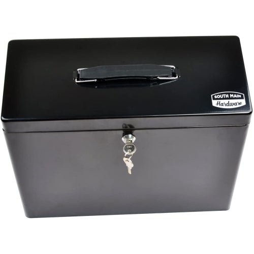 South Main Hardware Lockable Steel Security Filing Box, Black ...