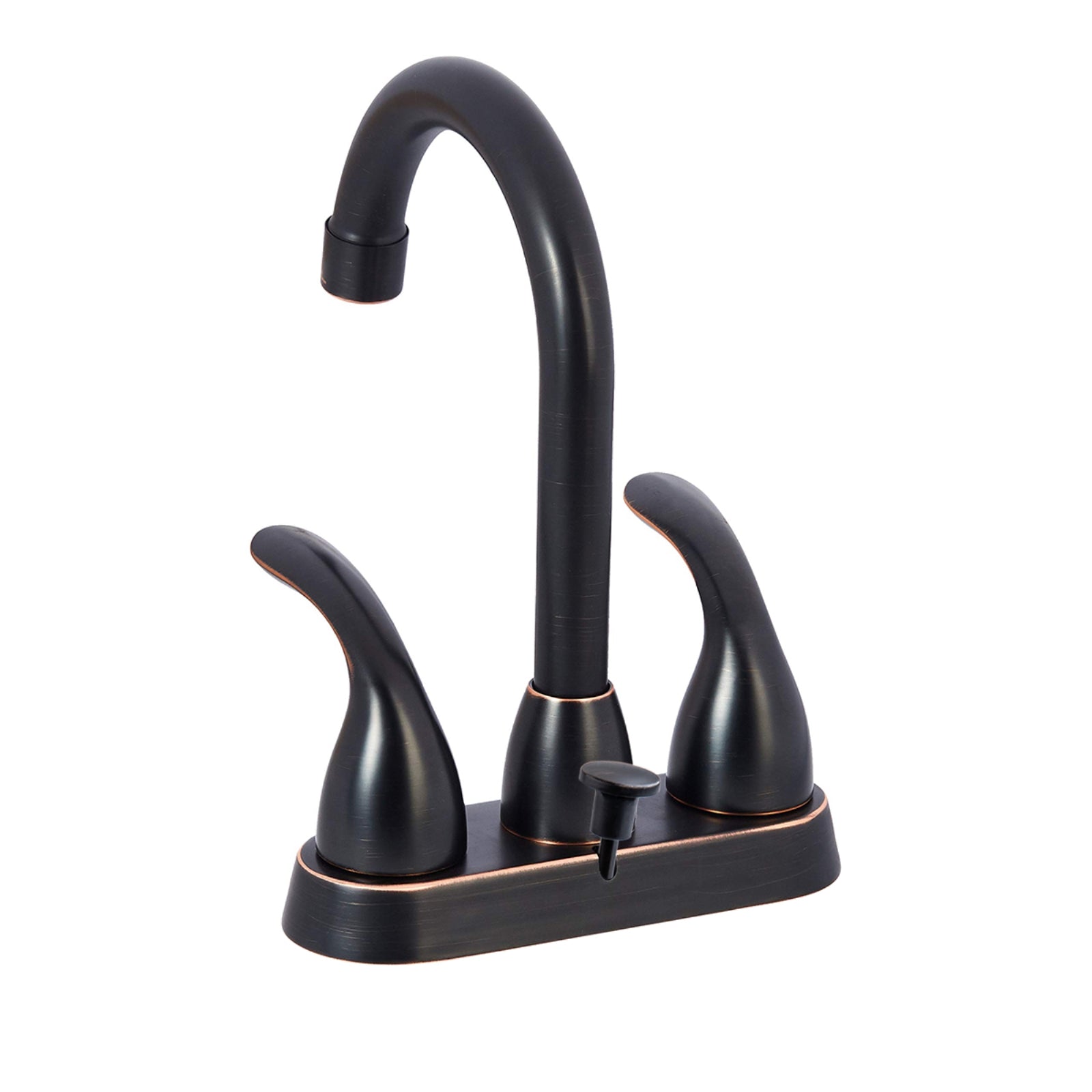 Two-Handle Long Spout 3-Hole Mount Basin Faucet-4-Inch, Oil-Rubbed Bronze