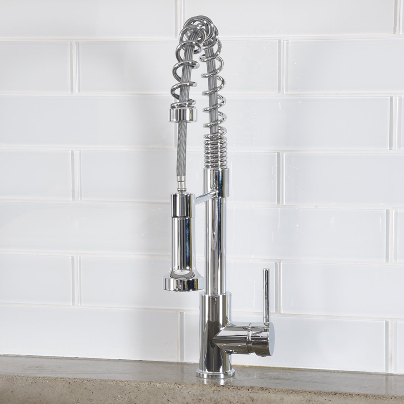 Pro-Style Spring Sprayer Kitchen Faucet, Polished Chrome