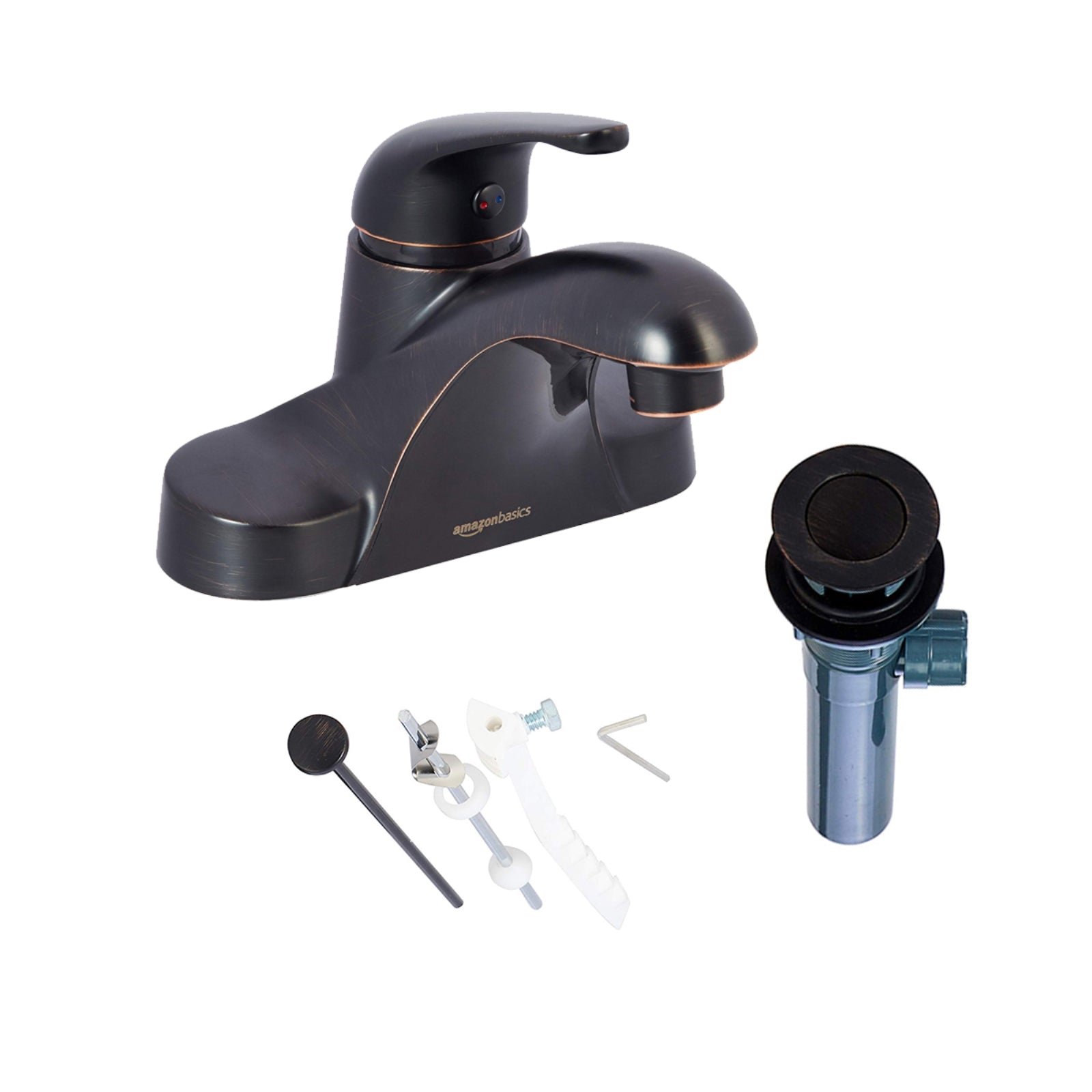 Single-Handle 3-Hole Mount Basin Faucet-4-Inch, Oil-Rubbed Bronze