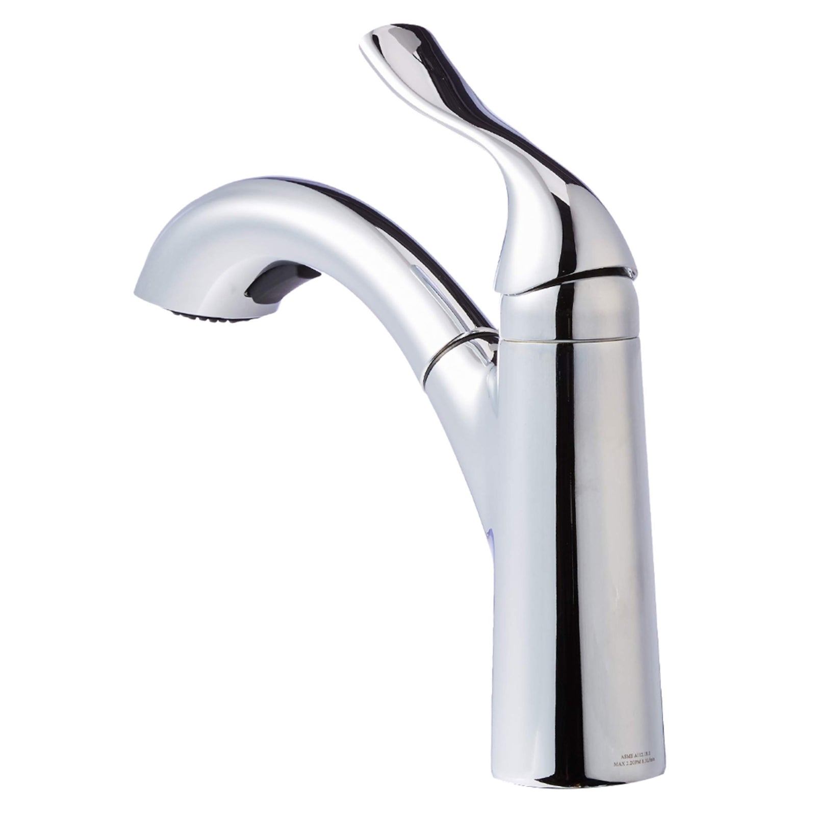 Single-Handle Kitchen Pull Out Sprayer Faucet, Arched, Polished Chrome