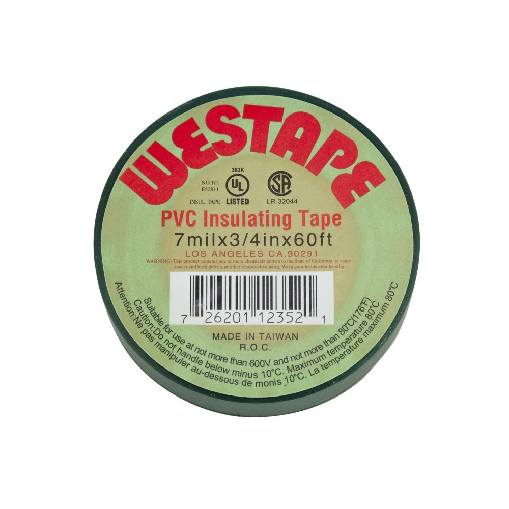 3/4-inch x 60-inch Dark Green Electrical Tape, UL 362K Listed