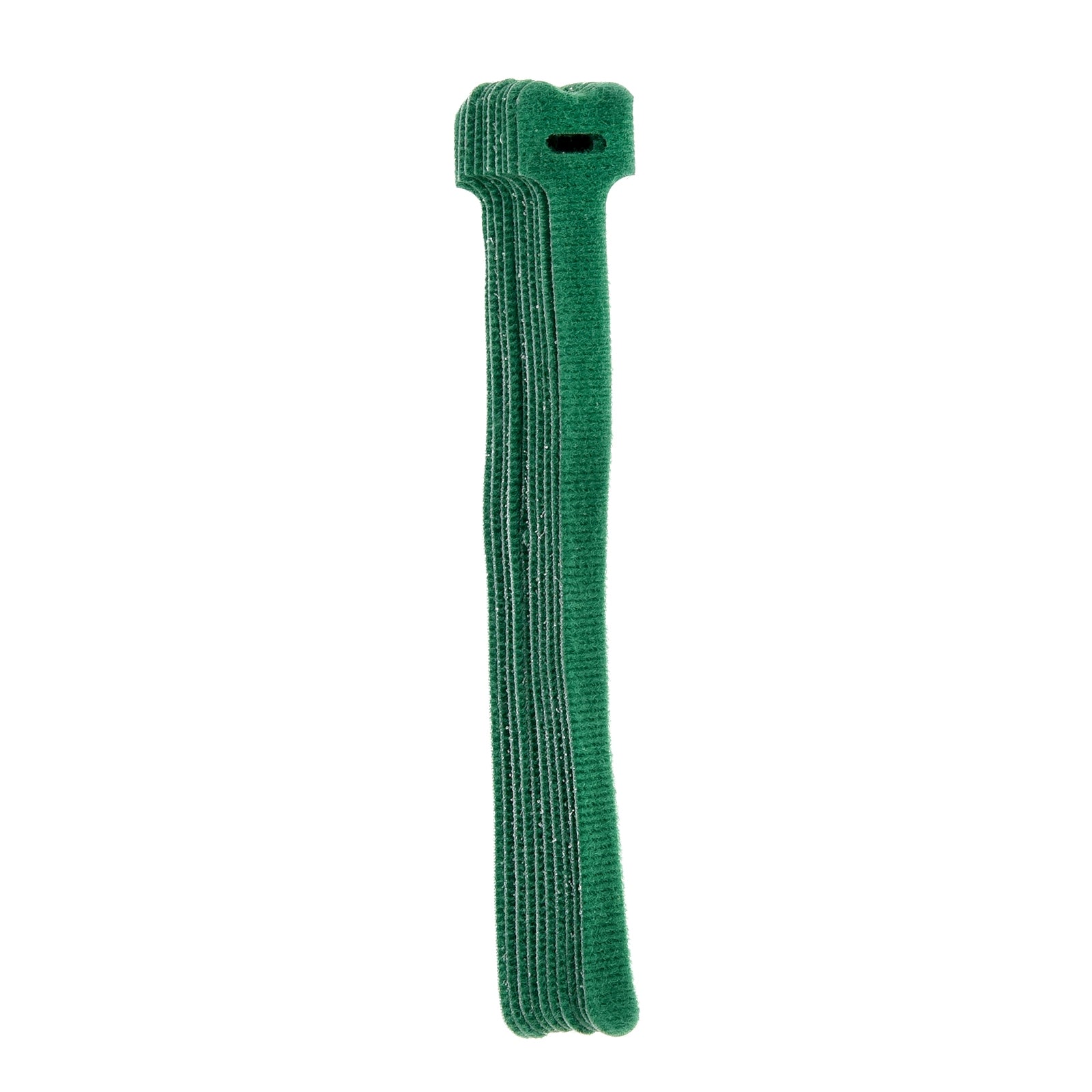 8-inch Green Hook and Loop, 5.6-lb Tensile Strength, 10-Pack