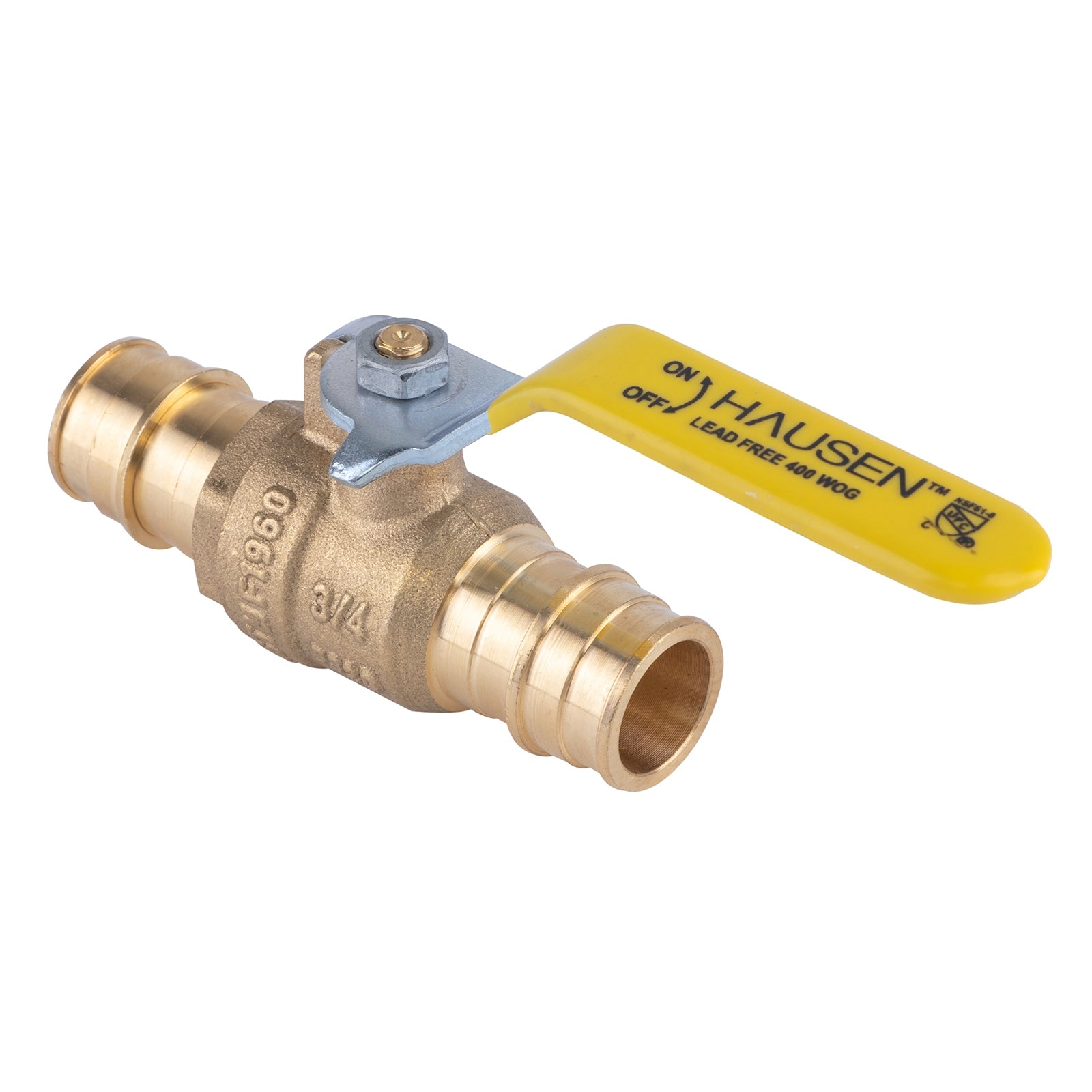 Hausen 3/4-inch PEX Standard Port Brass Ball Valve with PEX Expansion Connection; Lead Free Forged Brass; Blowout Resistant Stem; For Use in Potable Water, Oil and Gas Distribution Systems, 1-Pack