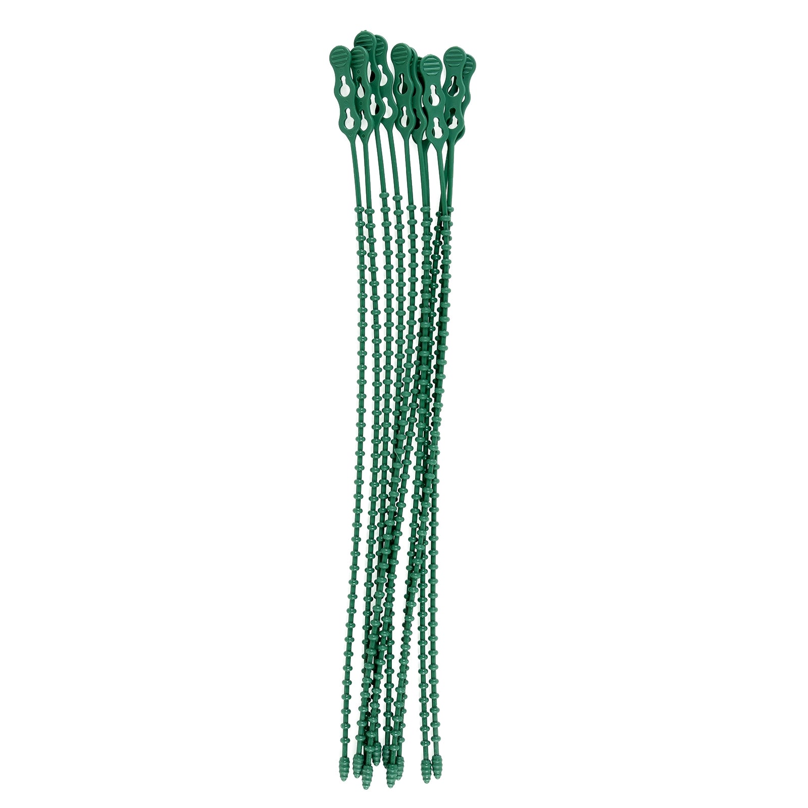 18-inch Green Double Loop Beaded Cable Tie, 120-lb Tensile Strength, 10-Pack