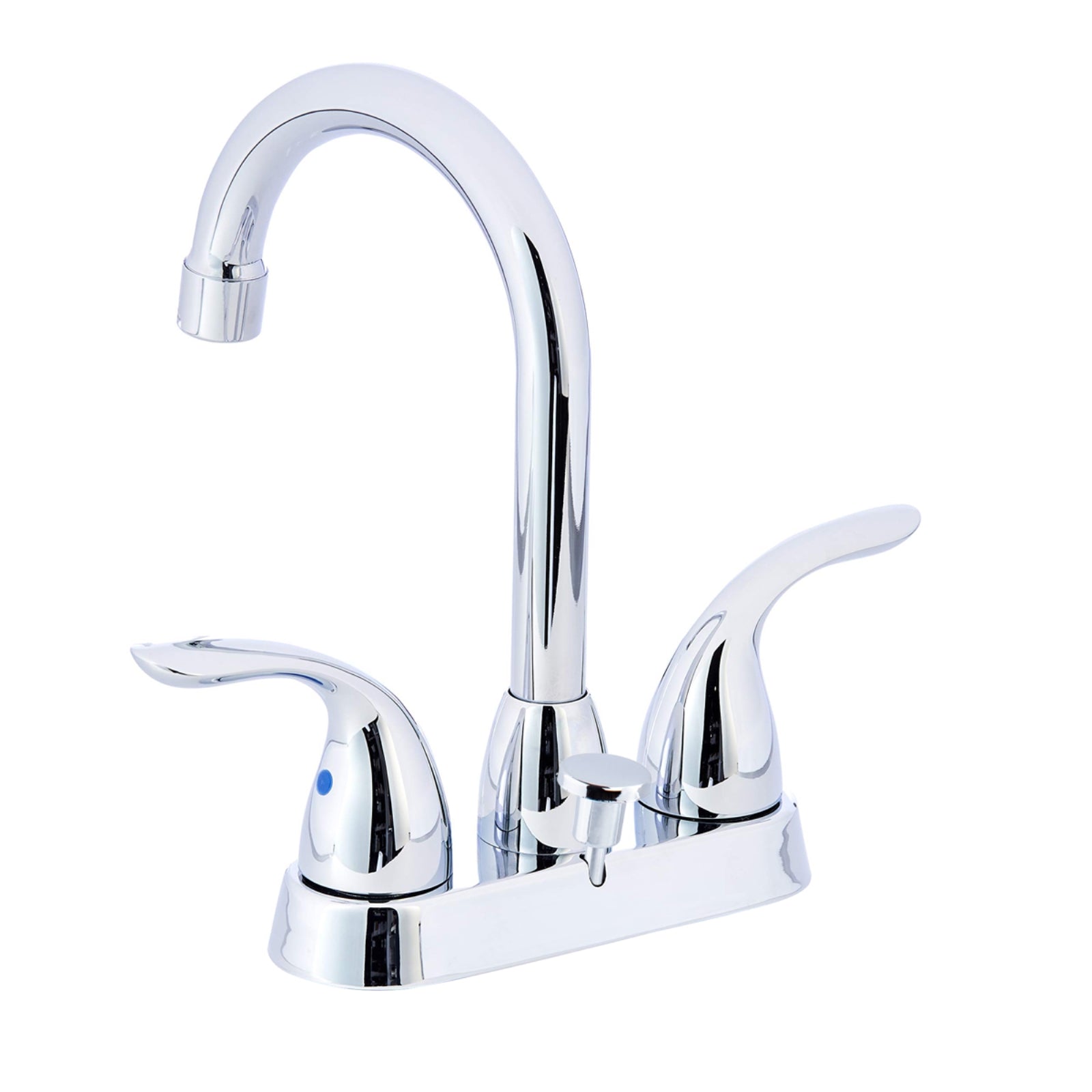 Two-Handle Long Spout 3-Hole Mount Basin Faucet-4-Inch, Polished Chrome